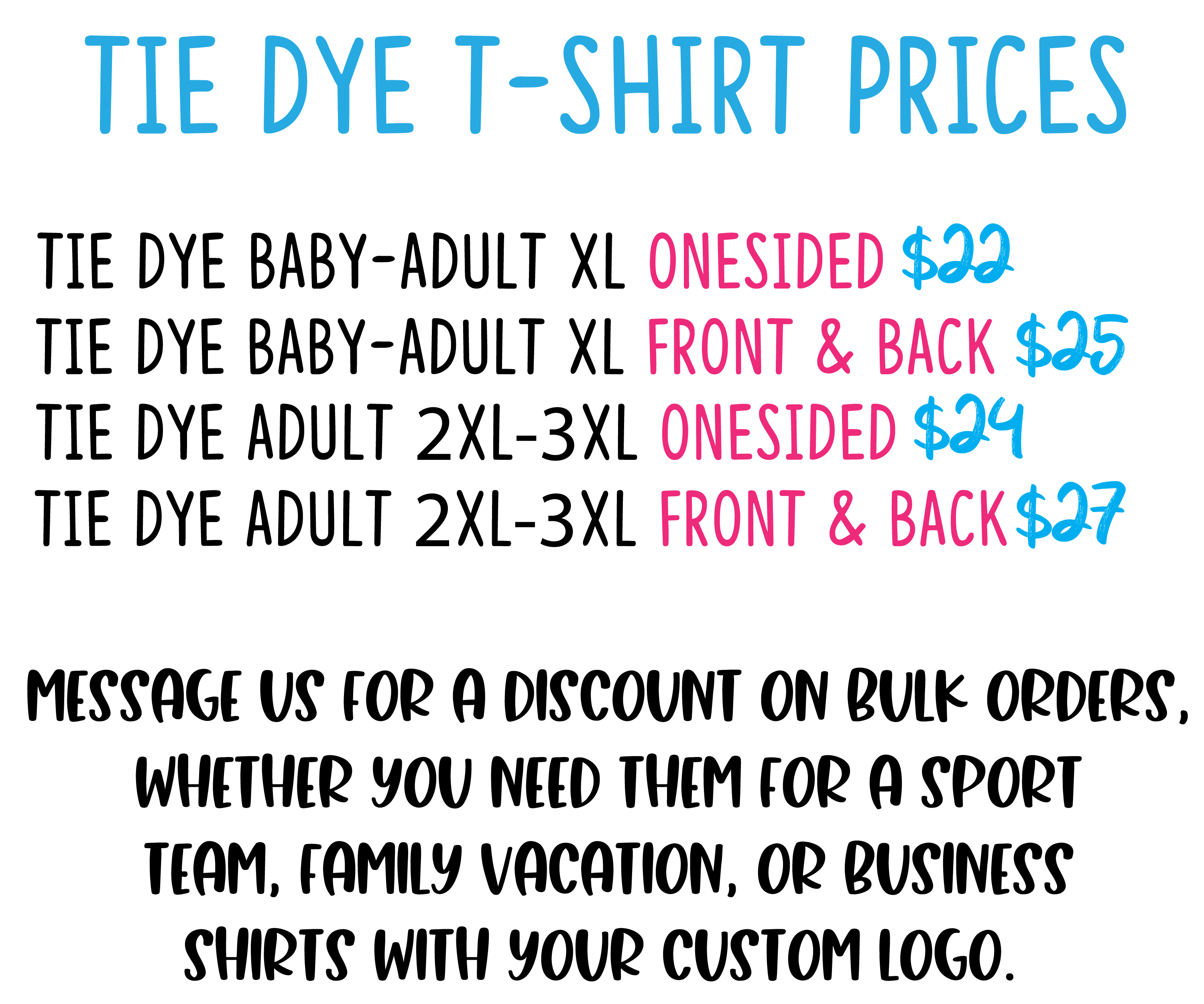Custom Tie Dye Shirt Special Order Tie Dye