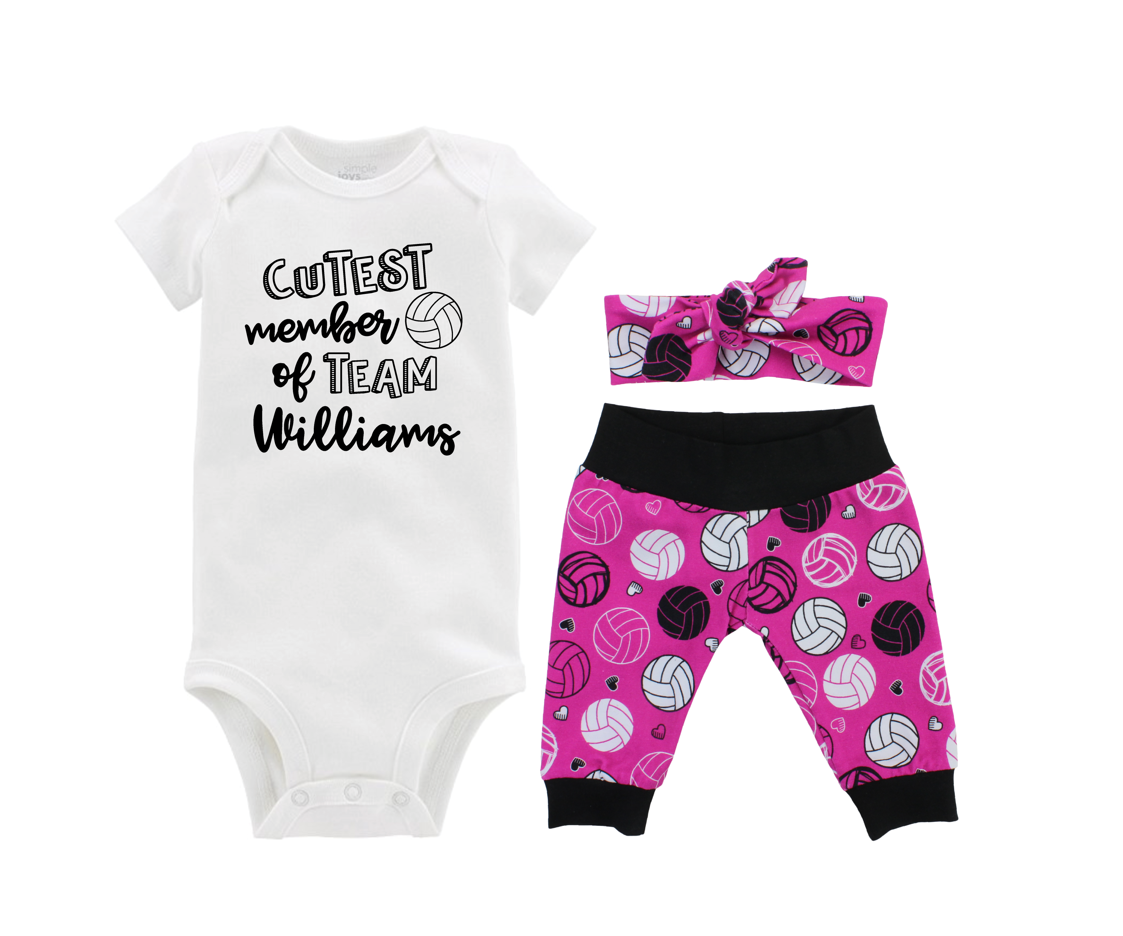 Pink Volleyball Baby Girl Outfit