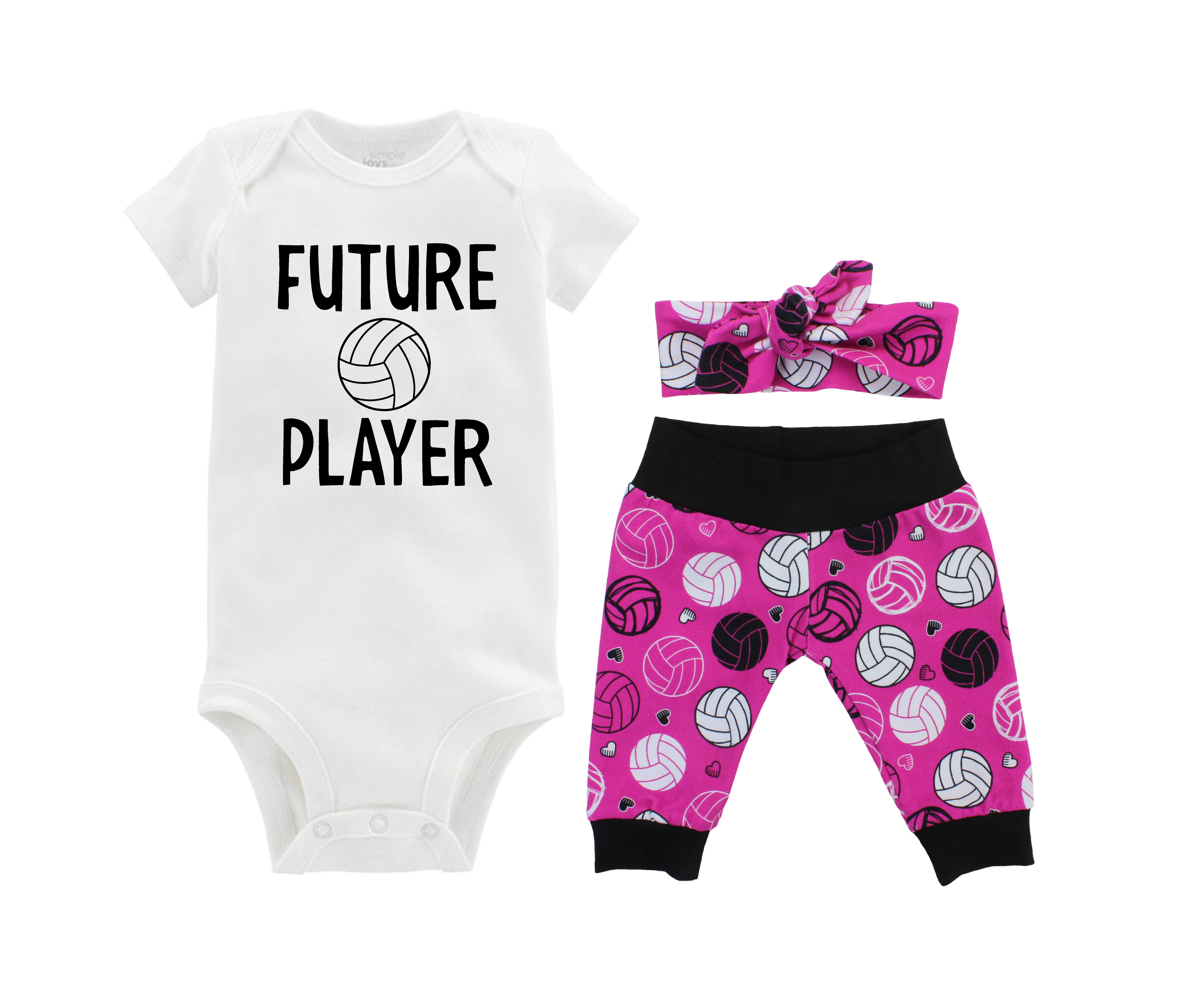 Pink Volleyball Baby Girl Outfit