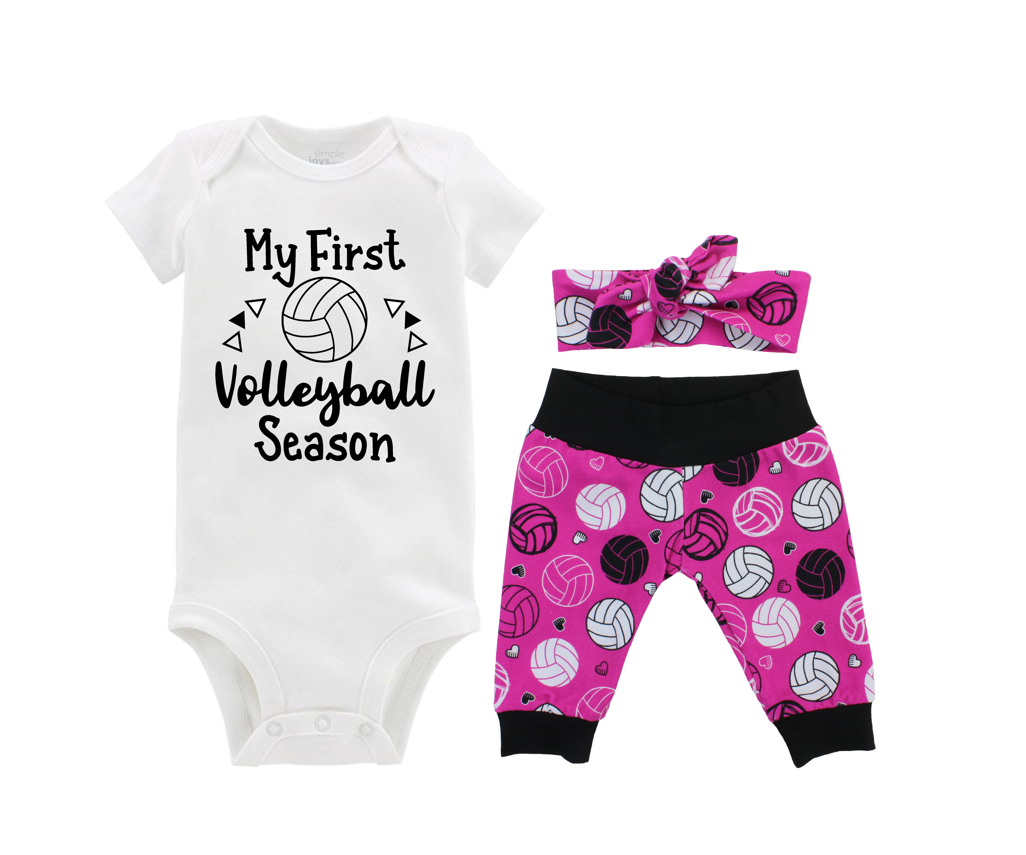 Pink Volleyball Baby Girl Outfit