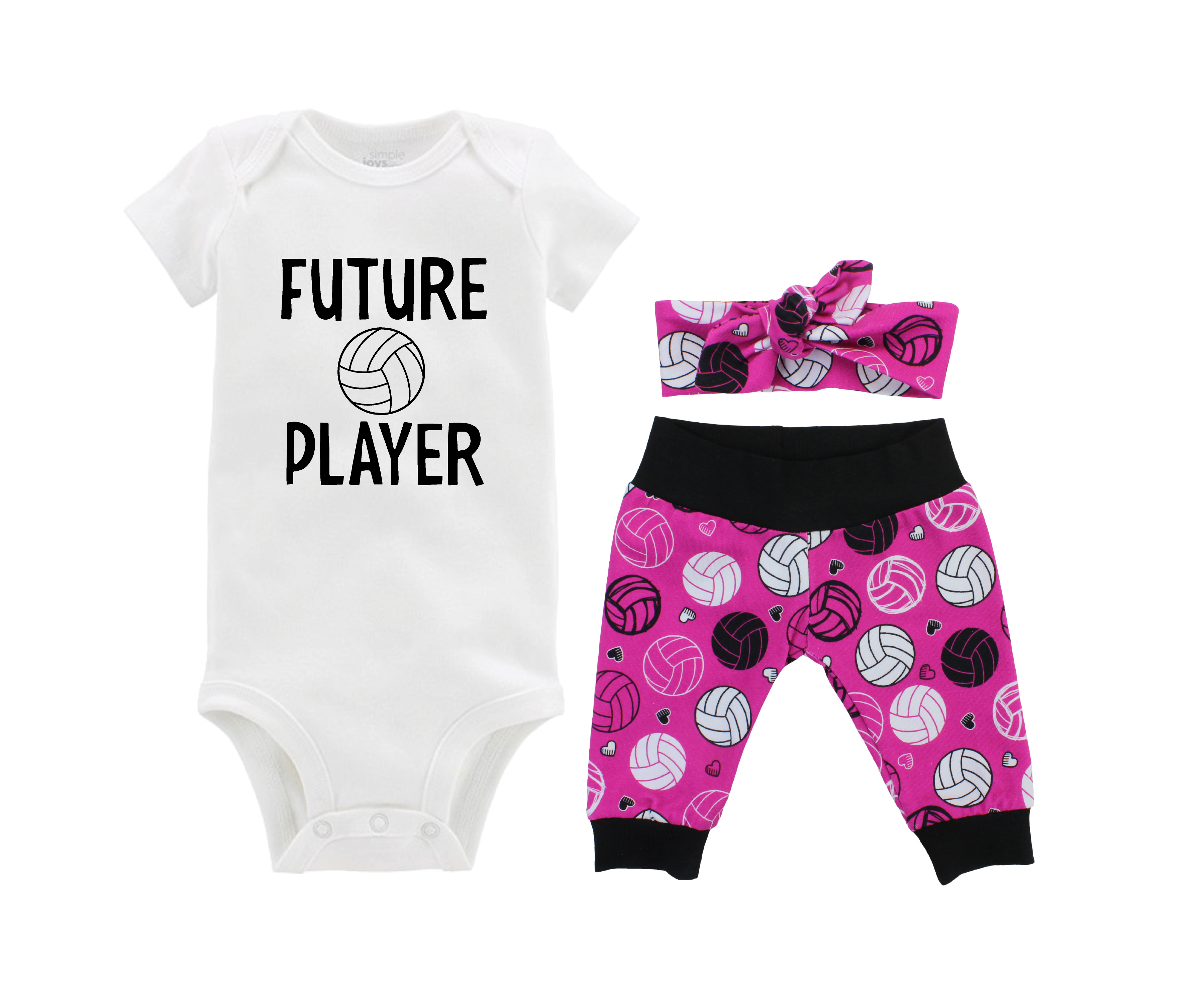 Pink Volleyball Baby Girl Outfit