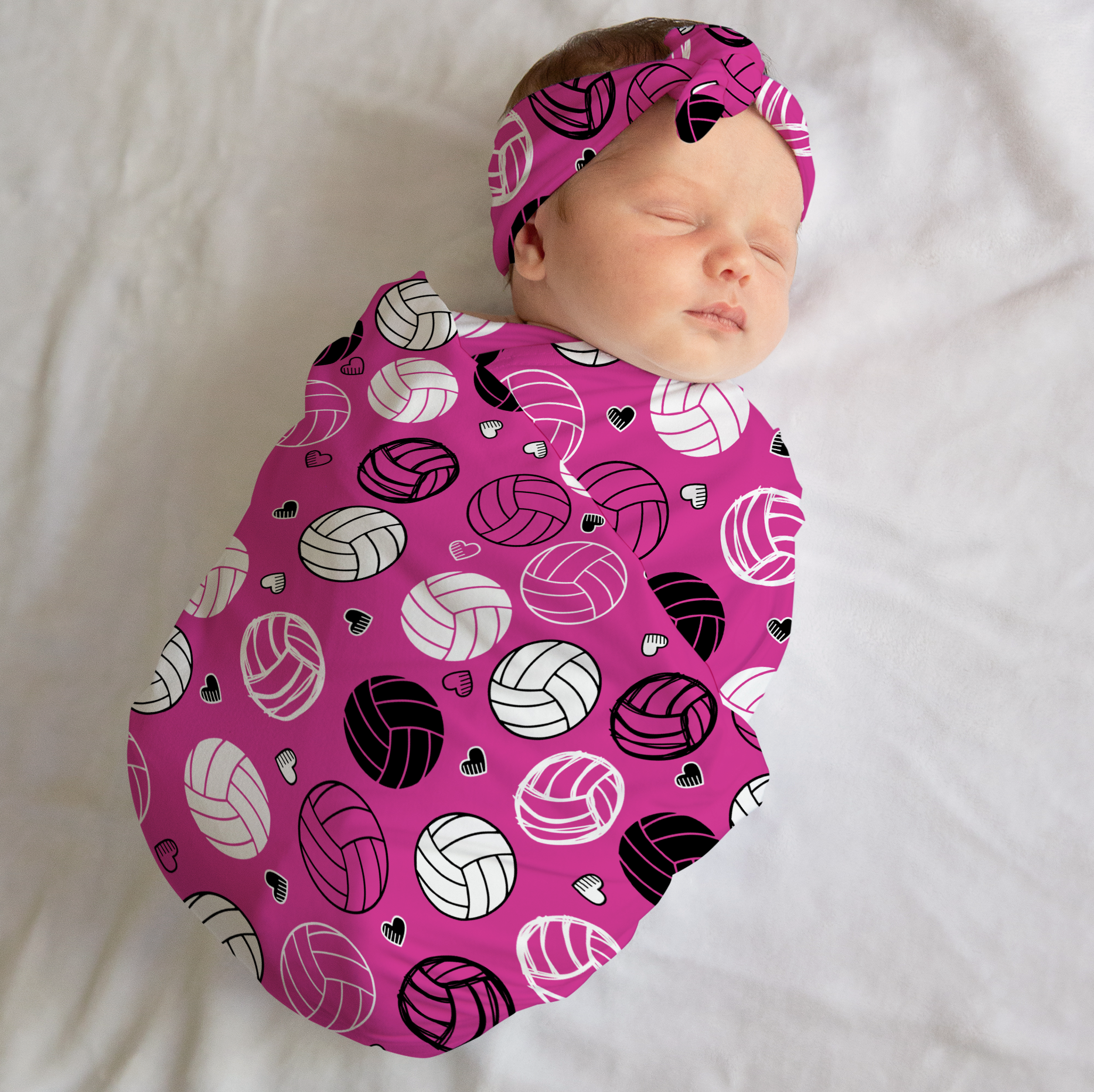 Pink Volleyball Baby Girl Outfit