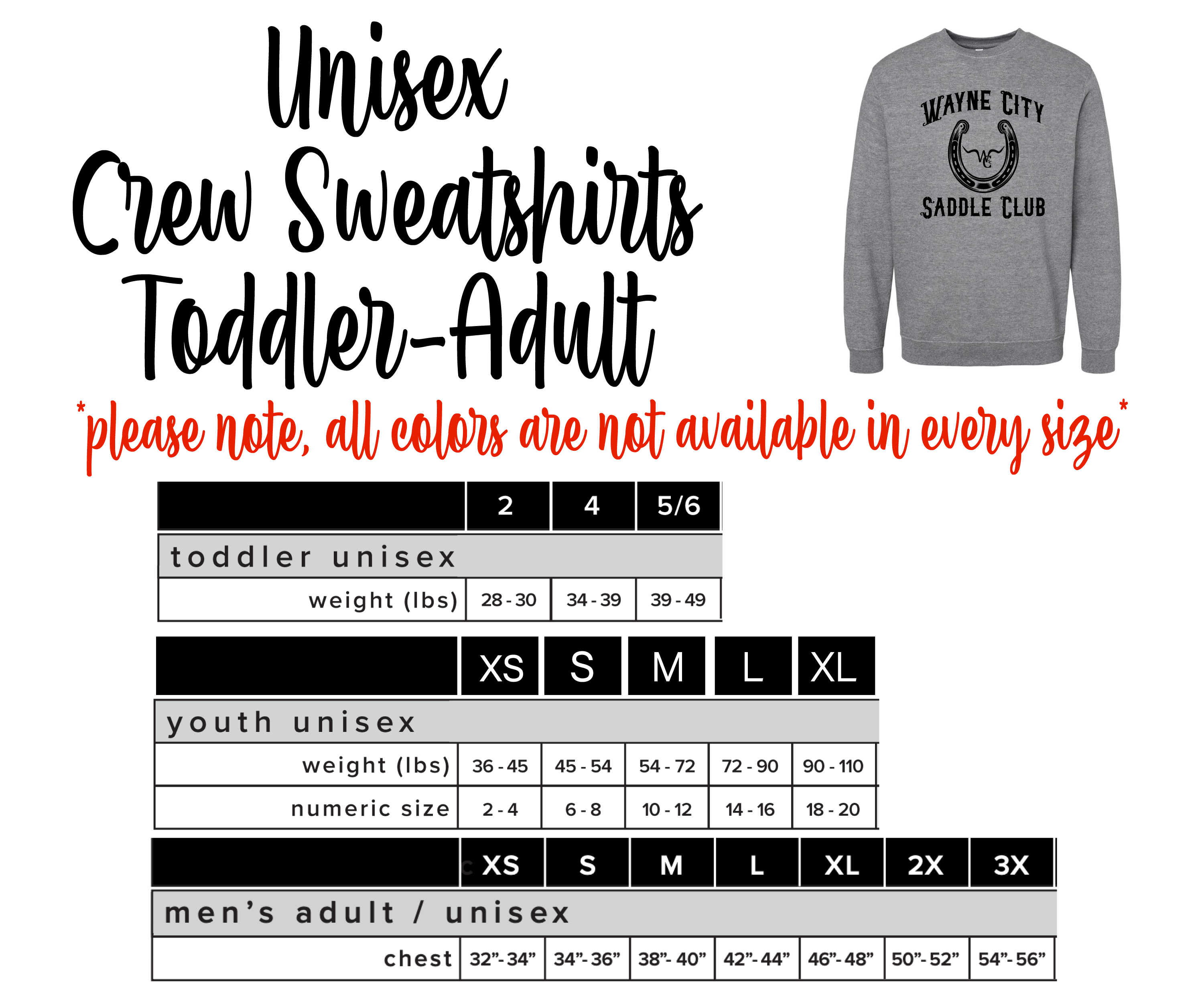 Wayne City Saddle Club Unisex Sweatshirts