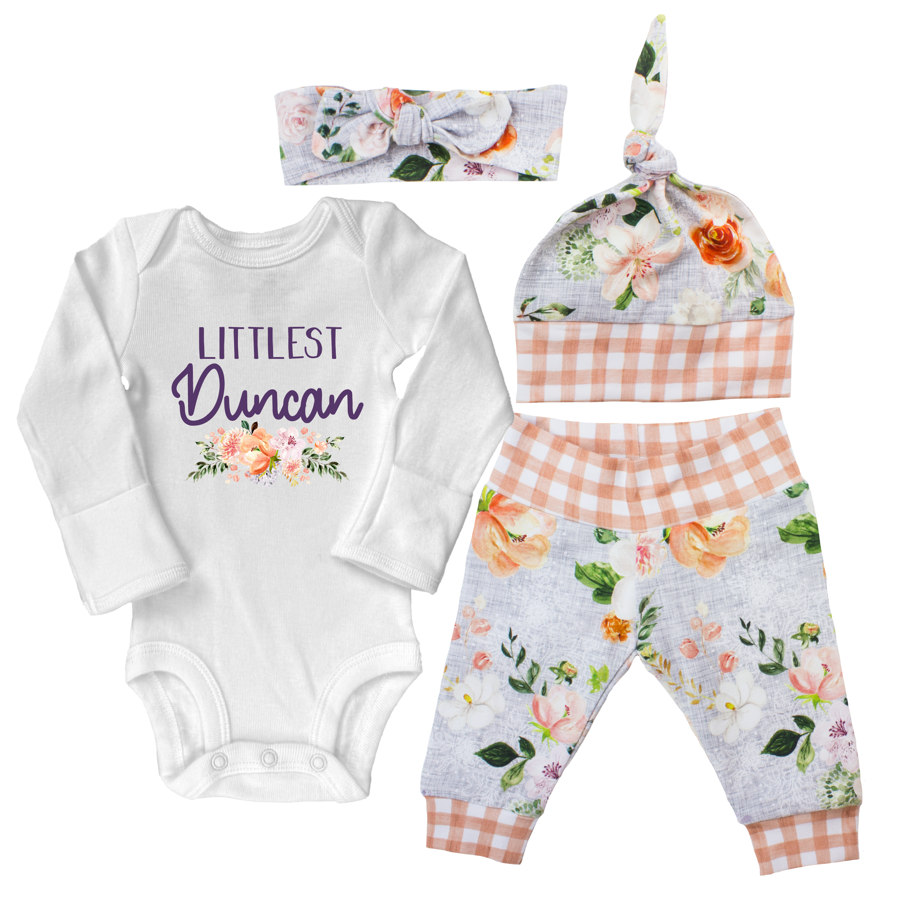 Watercolor Floral Baby Outfit