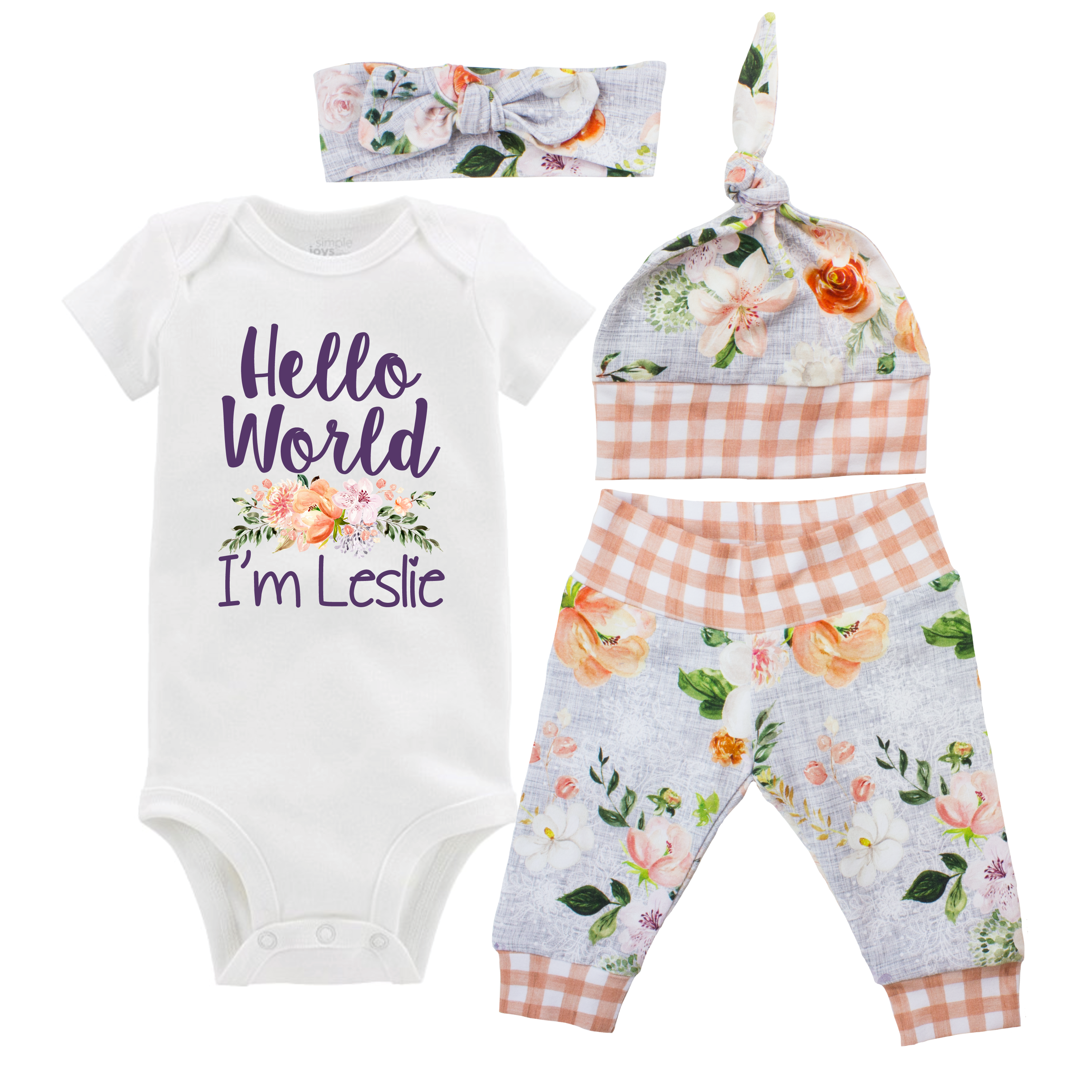 Watercolor Floral Baby Outfit