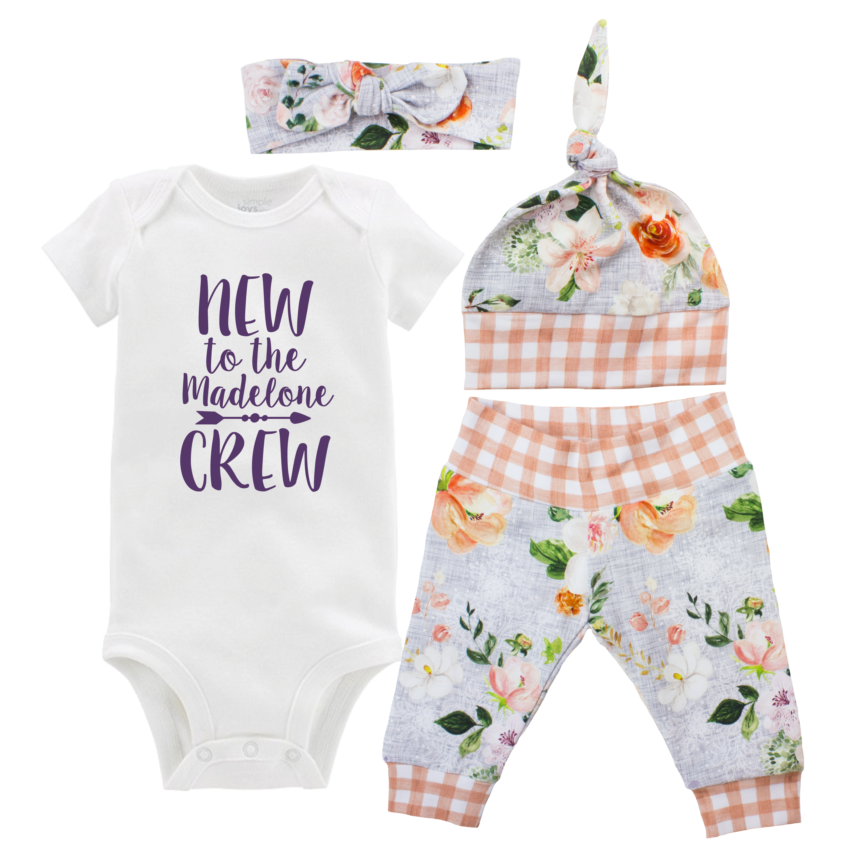 Watercolor Floral Baby Outfit