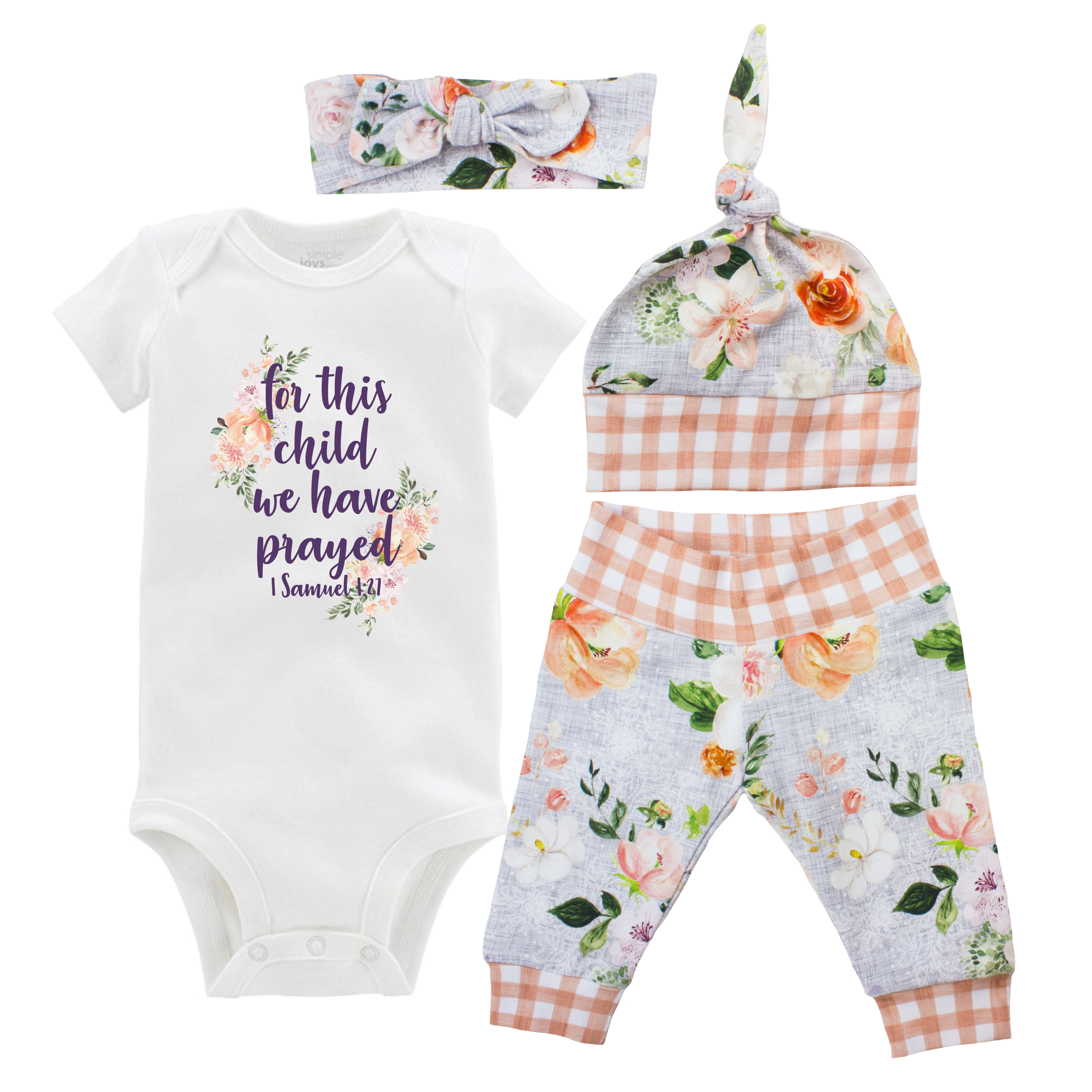 Watercolor Floral Baby Outfit