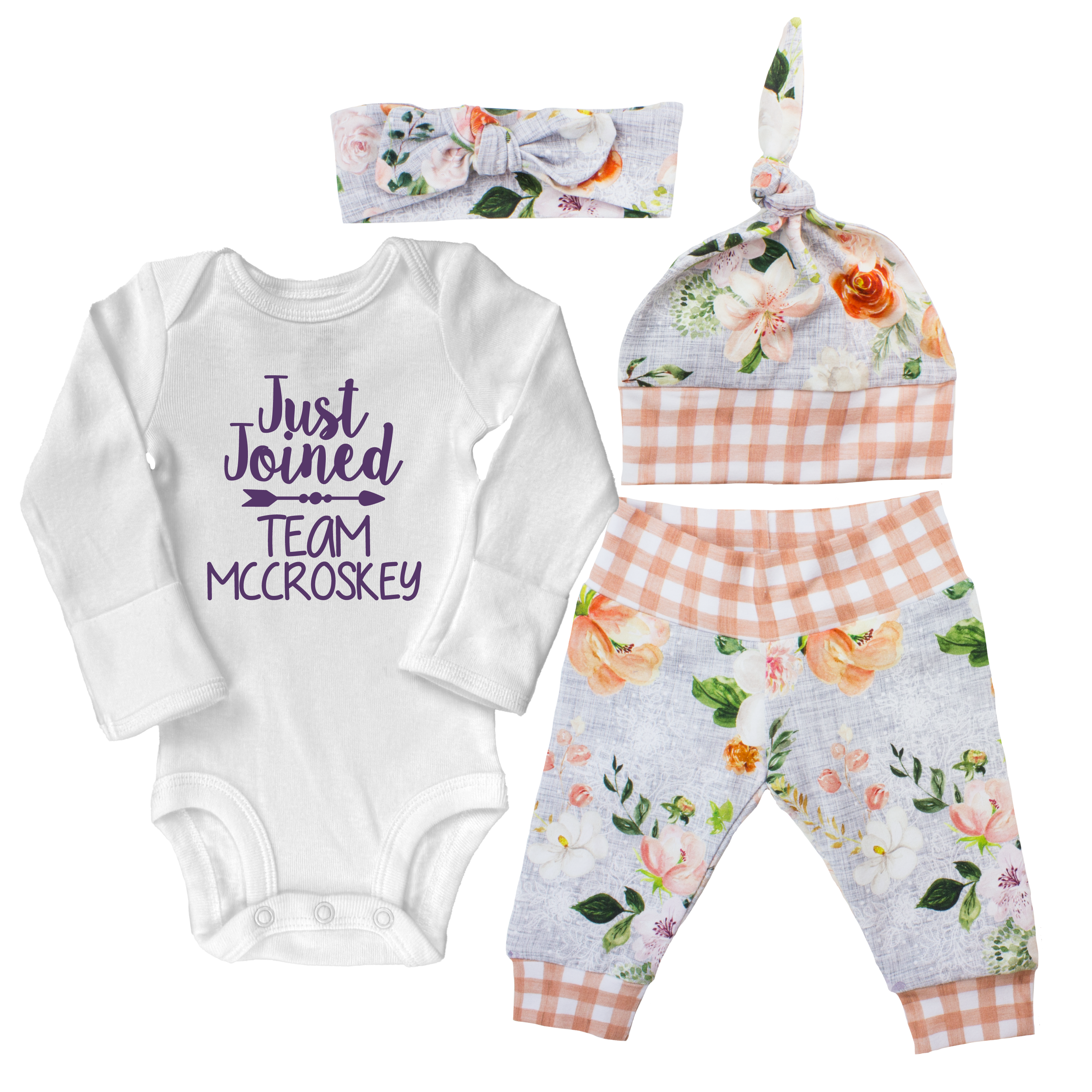 Watercolor Floral Baby Outfit