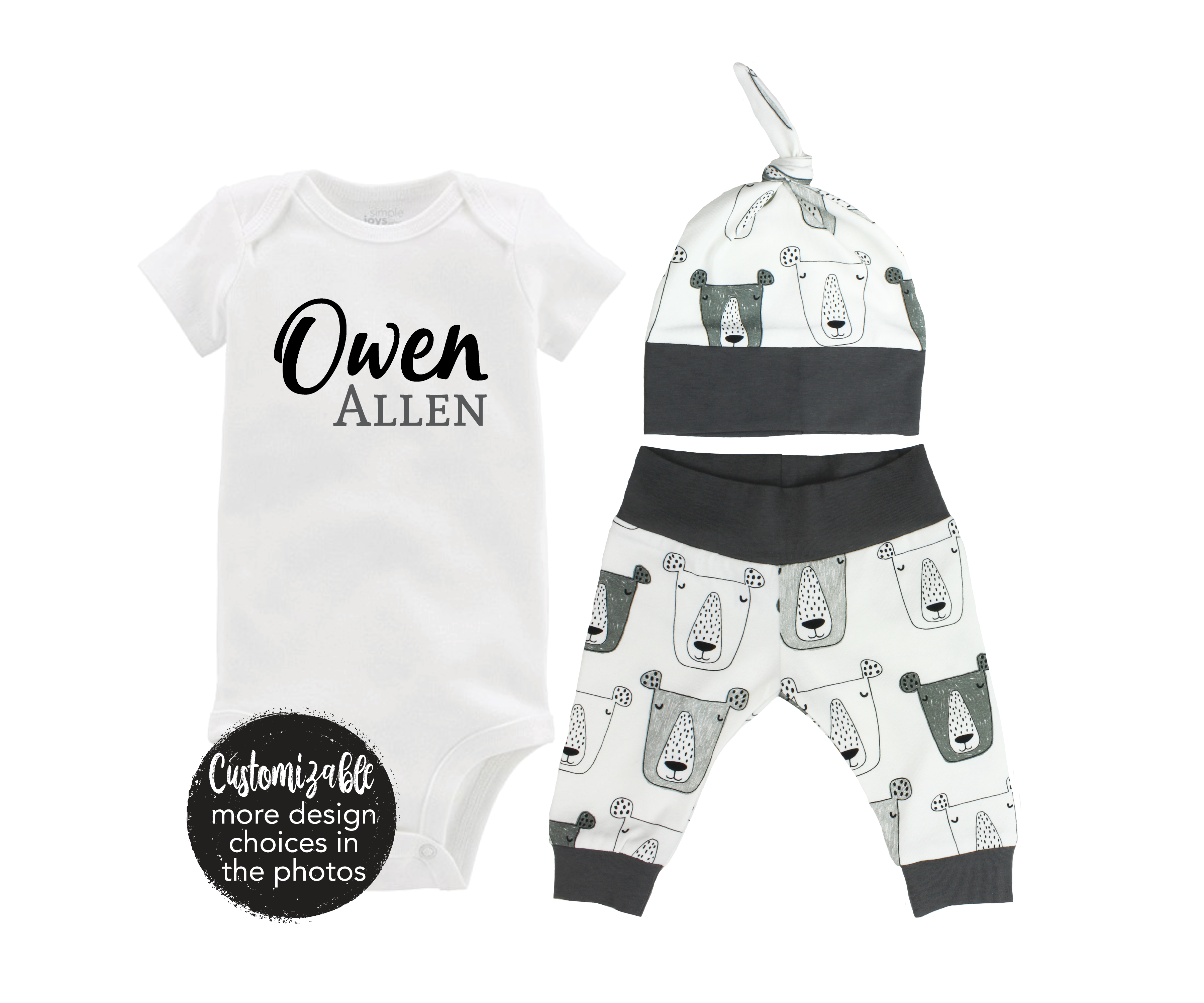 Baby Boy Bear Faces Outfit