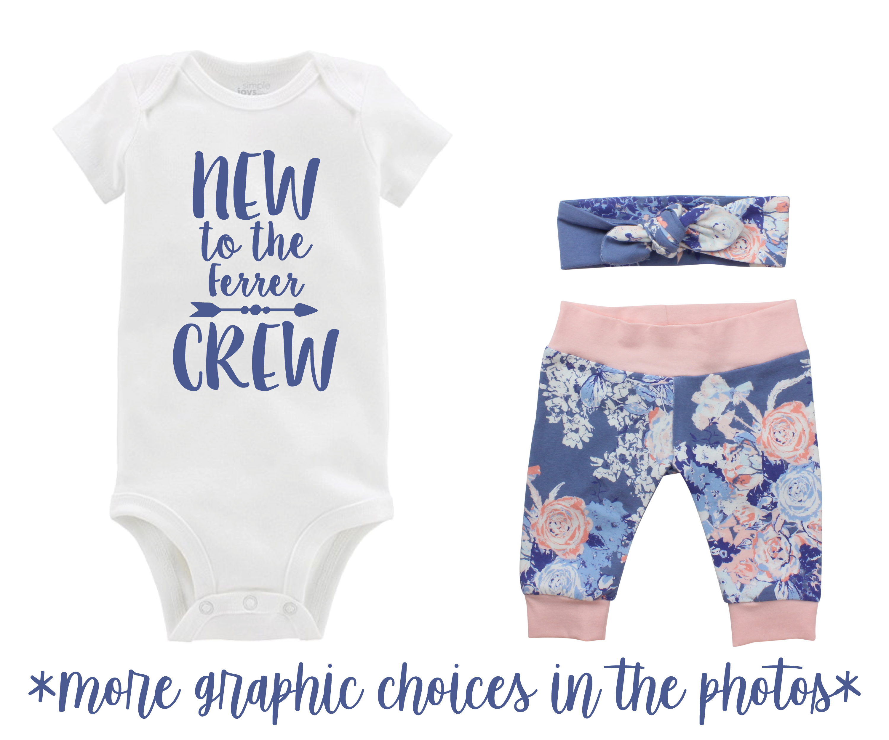 Blue Floral Baby Girl Outfit