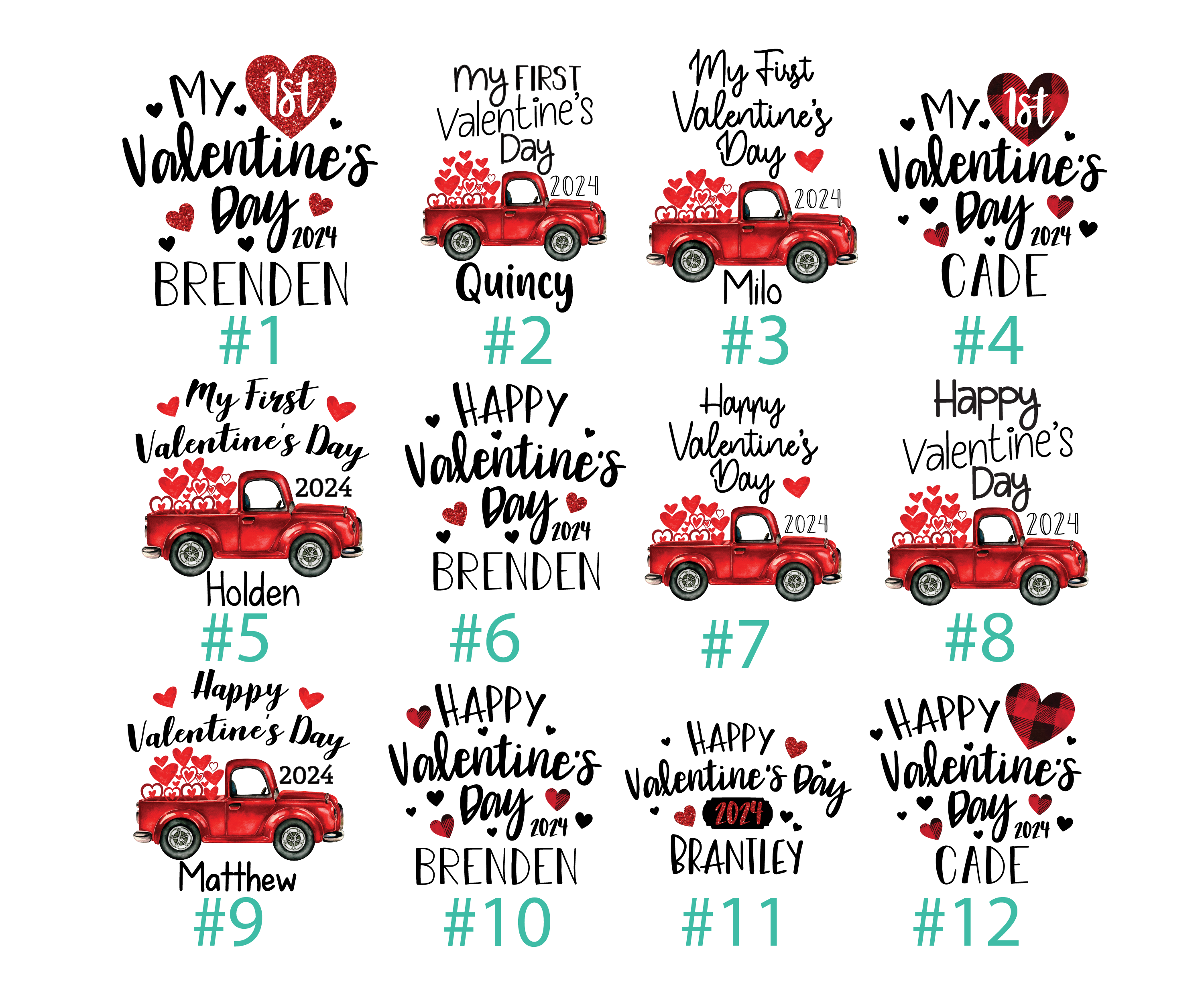 My First Valentine's Day Black Red White Flannel Boy Outfit