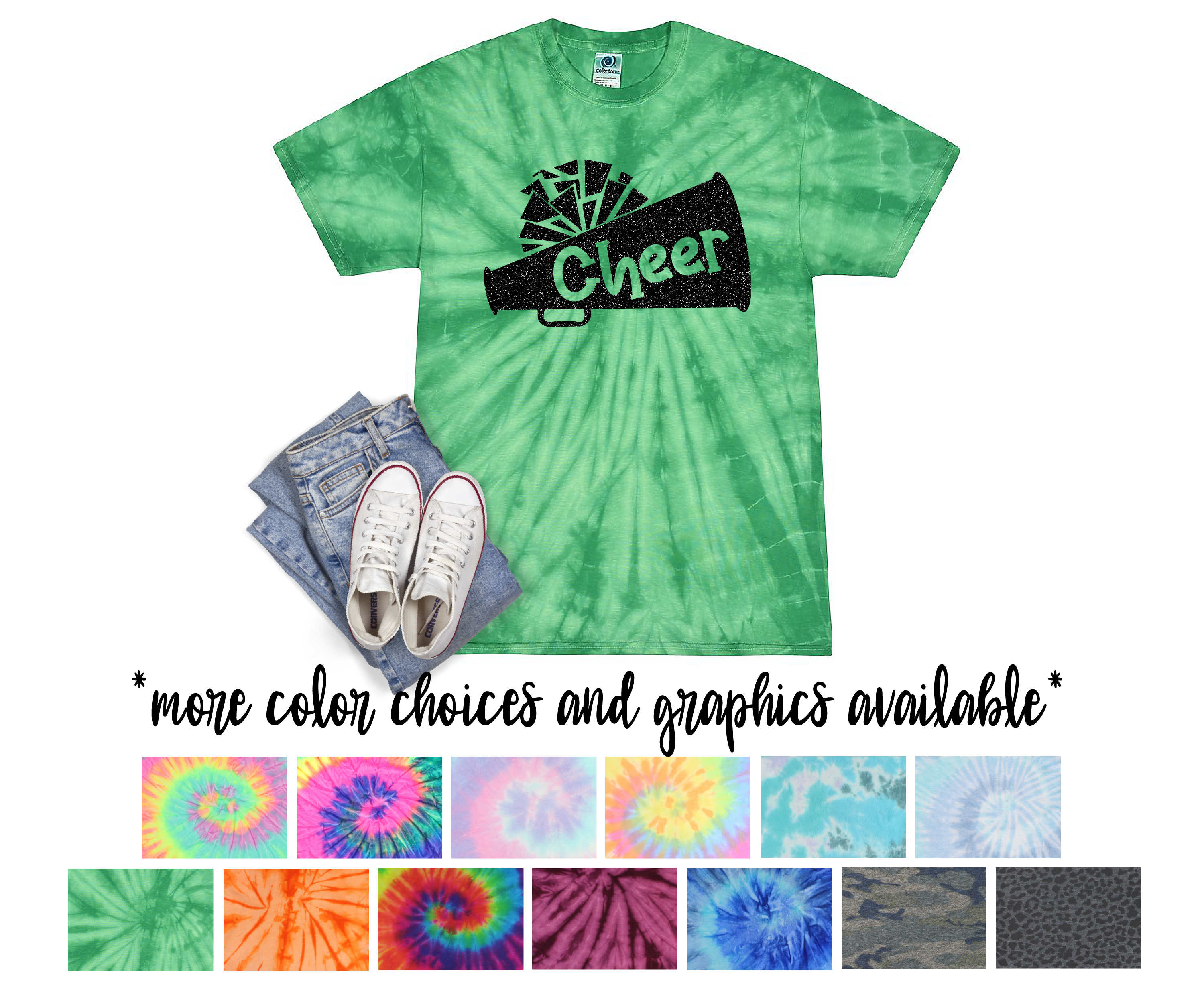 Cheer Girl Tie Dye Cheer Squad Team Shirt