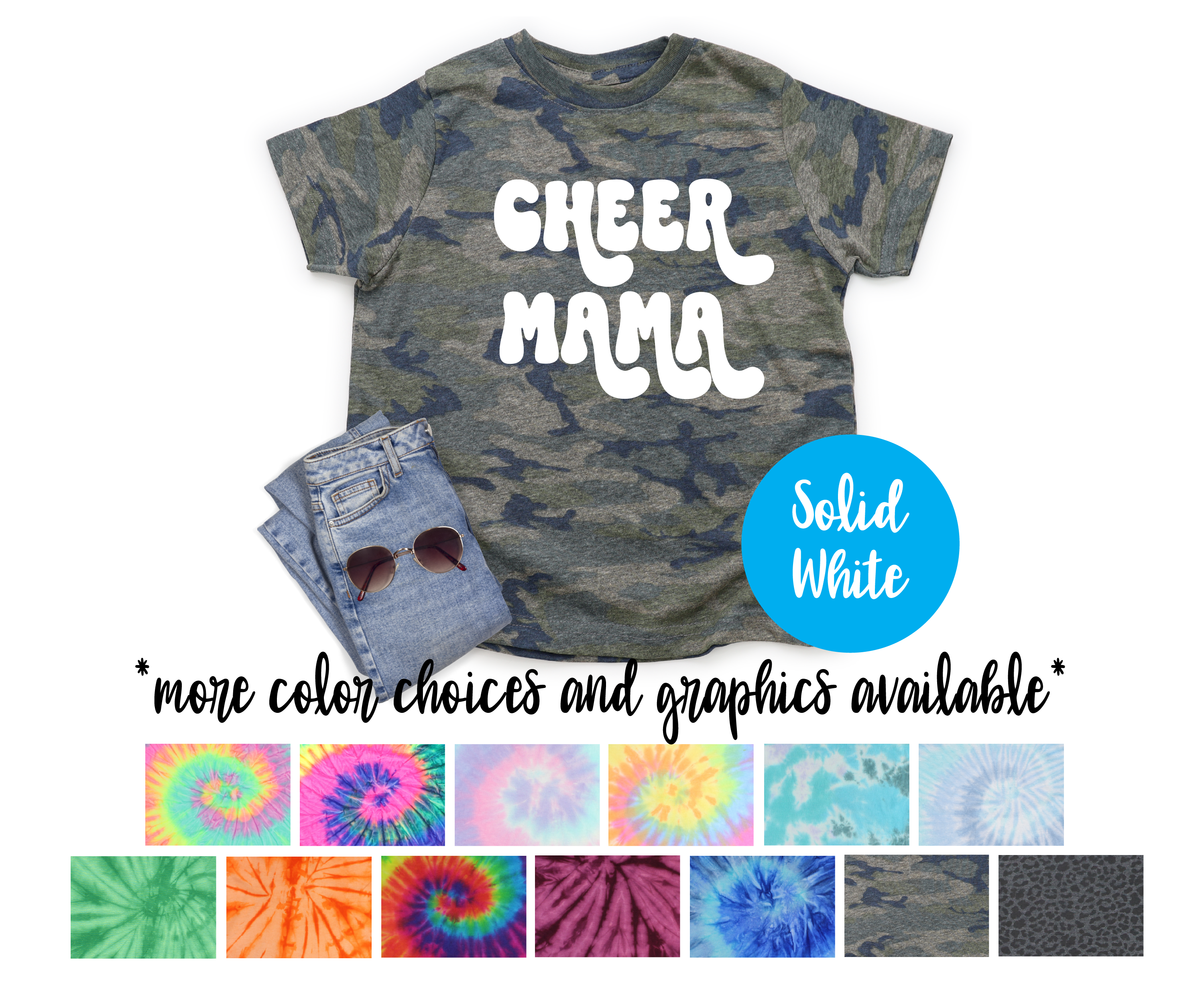 Cheer Girl Tie Dye Cheer Squad Team Shirt