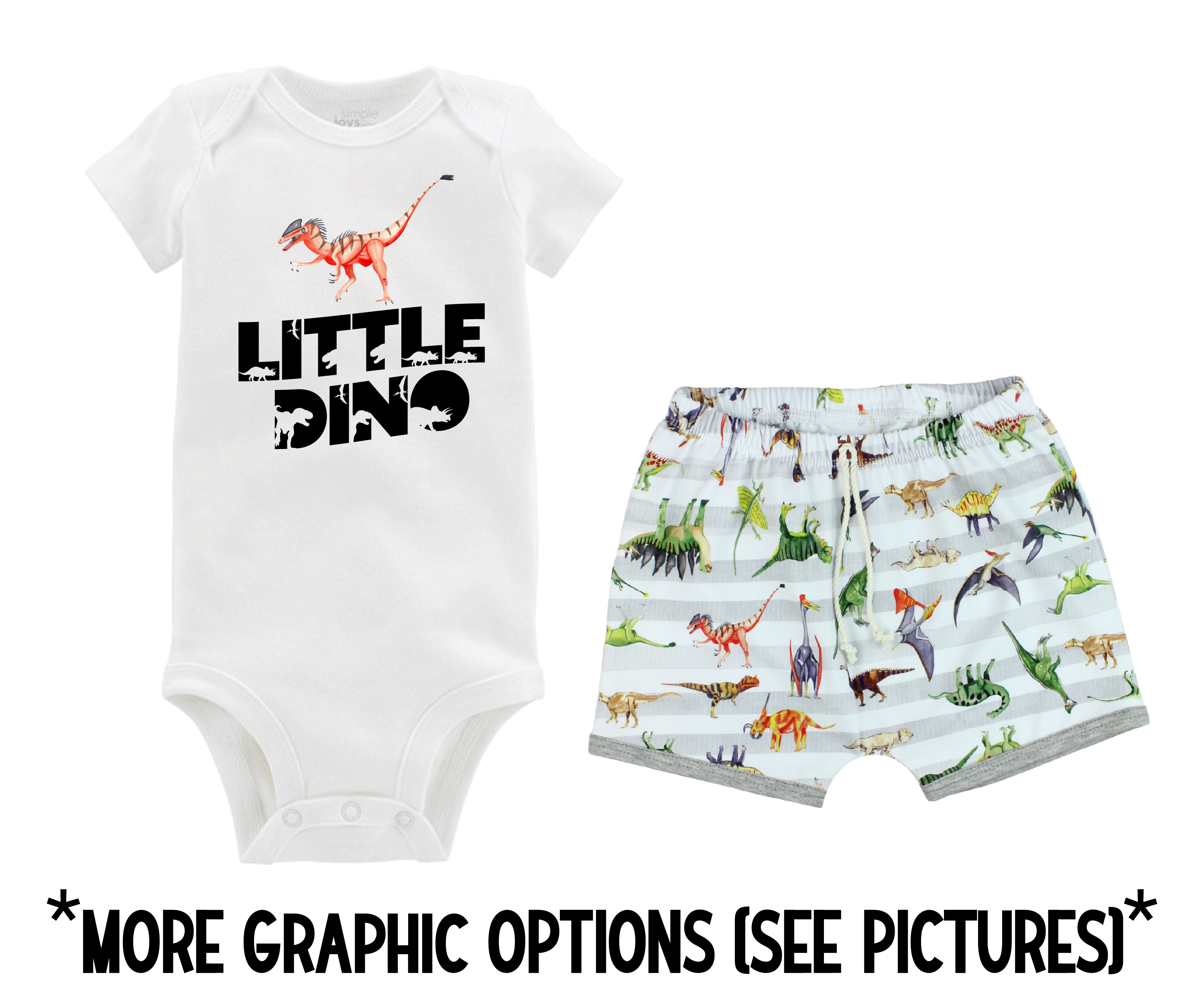 Baby Boy Dino Short Outfit