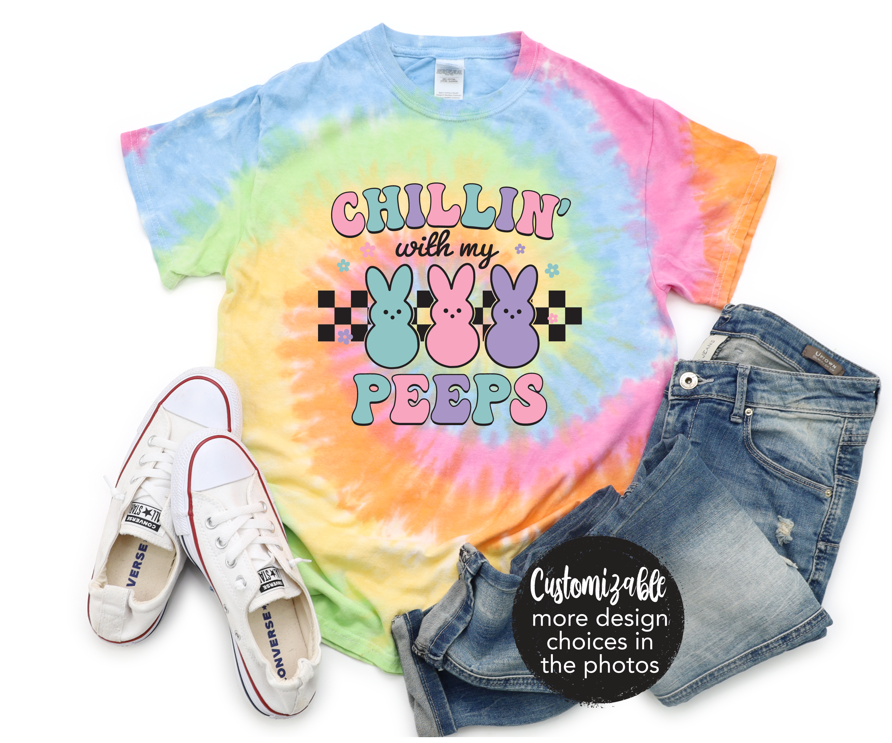 Hip Hop Retro Easter Boy Shirt Carrot Bunny Easter Bunny Spring Girl Boy Unisex Tie Dye Tee