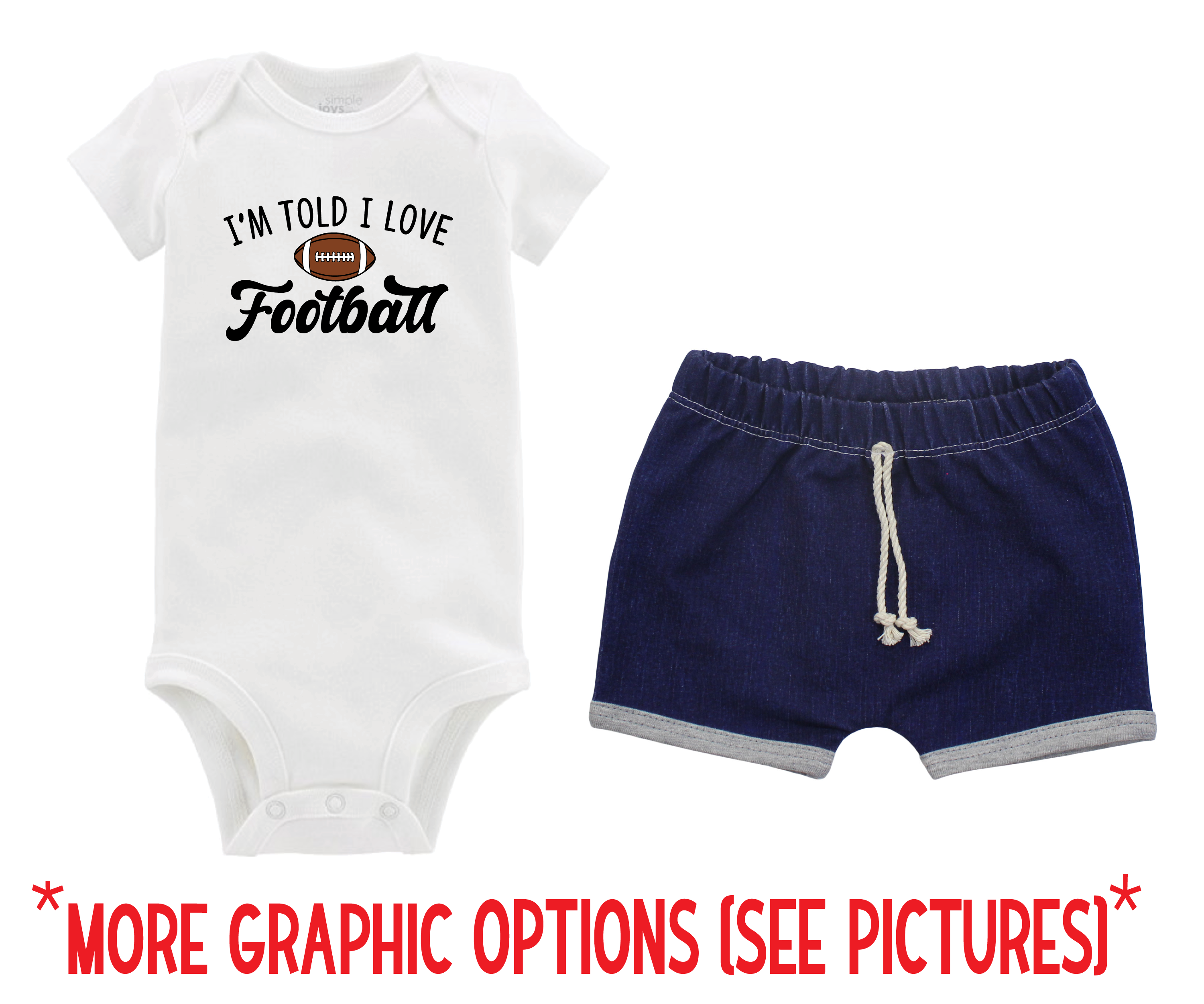 Baby Boy Football Denim Short Outfit