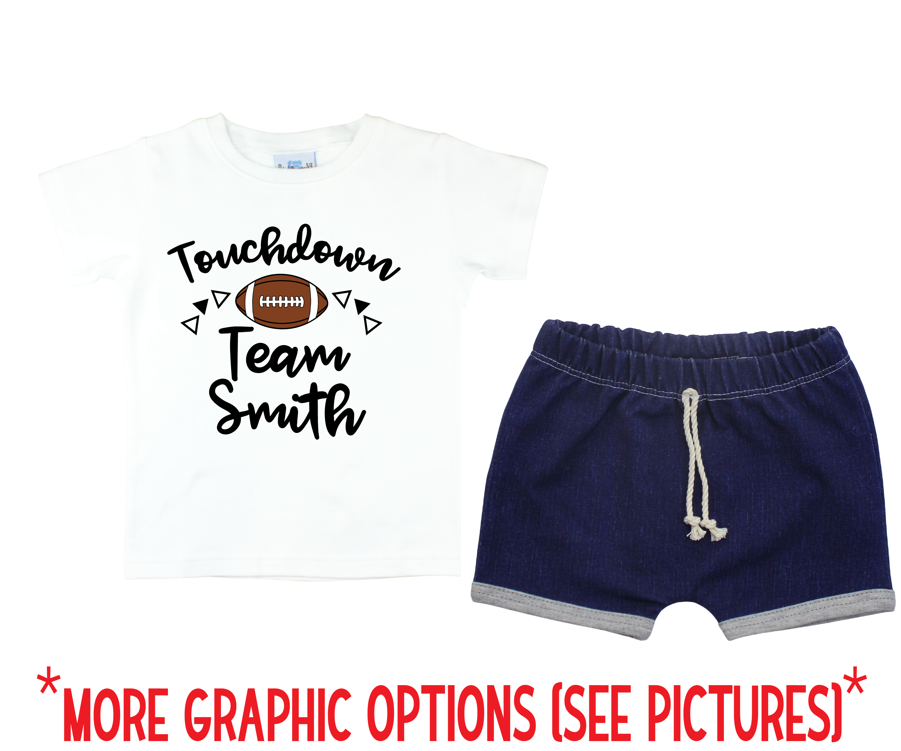 Baby Boy Football Denim Short Outfit