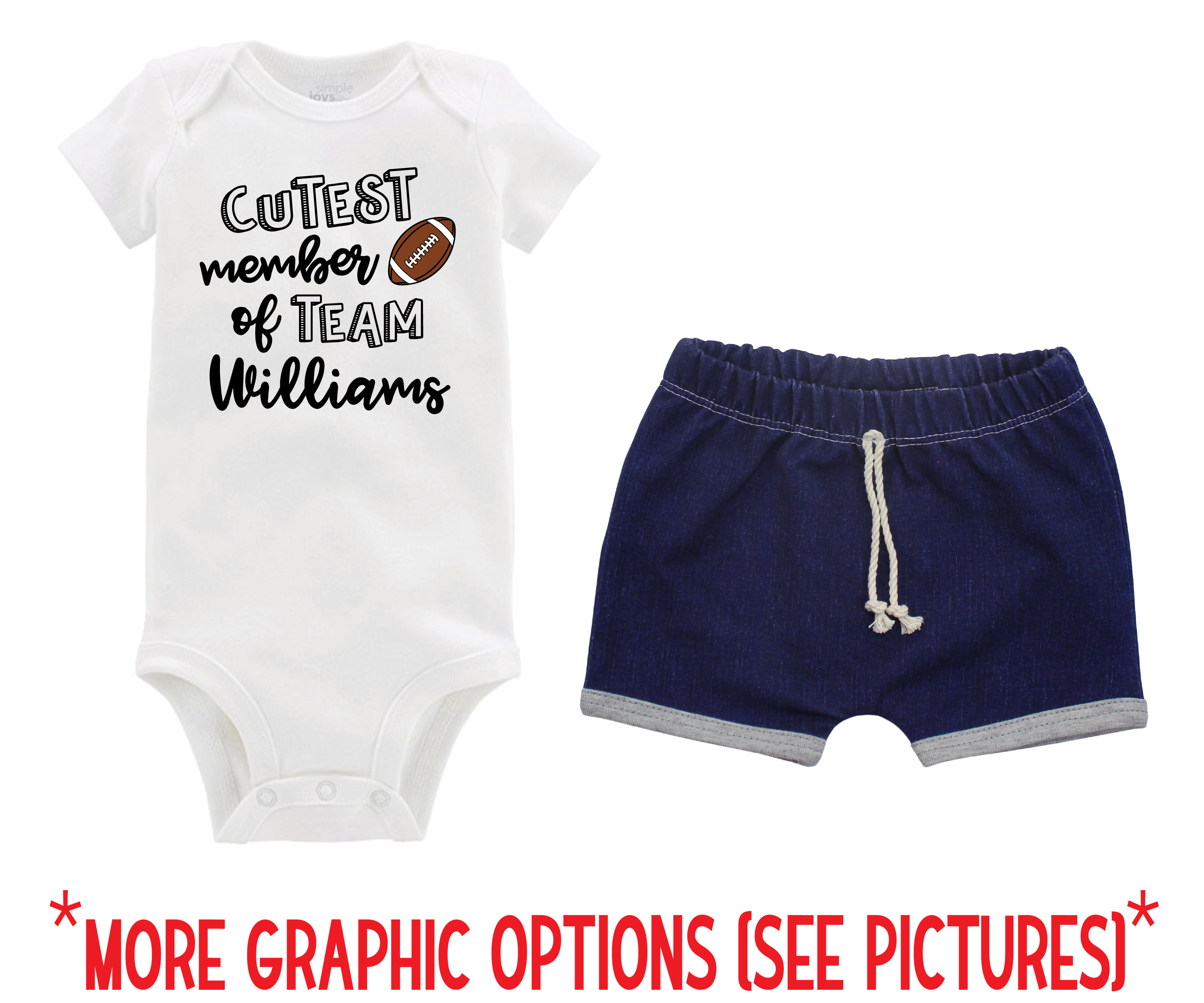 Baby Boy Football Denim Short Outfit