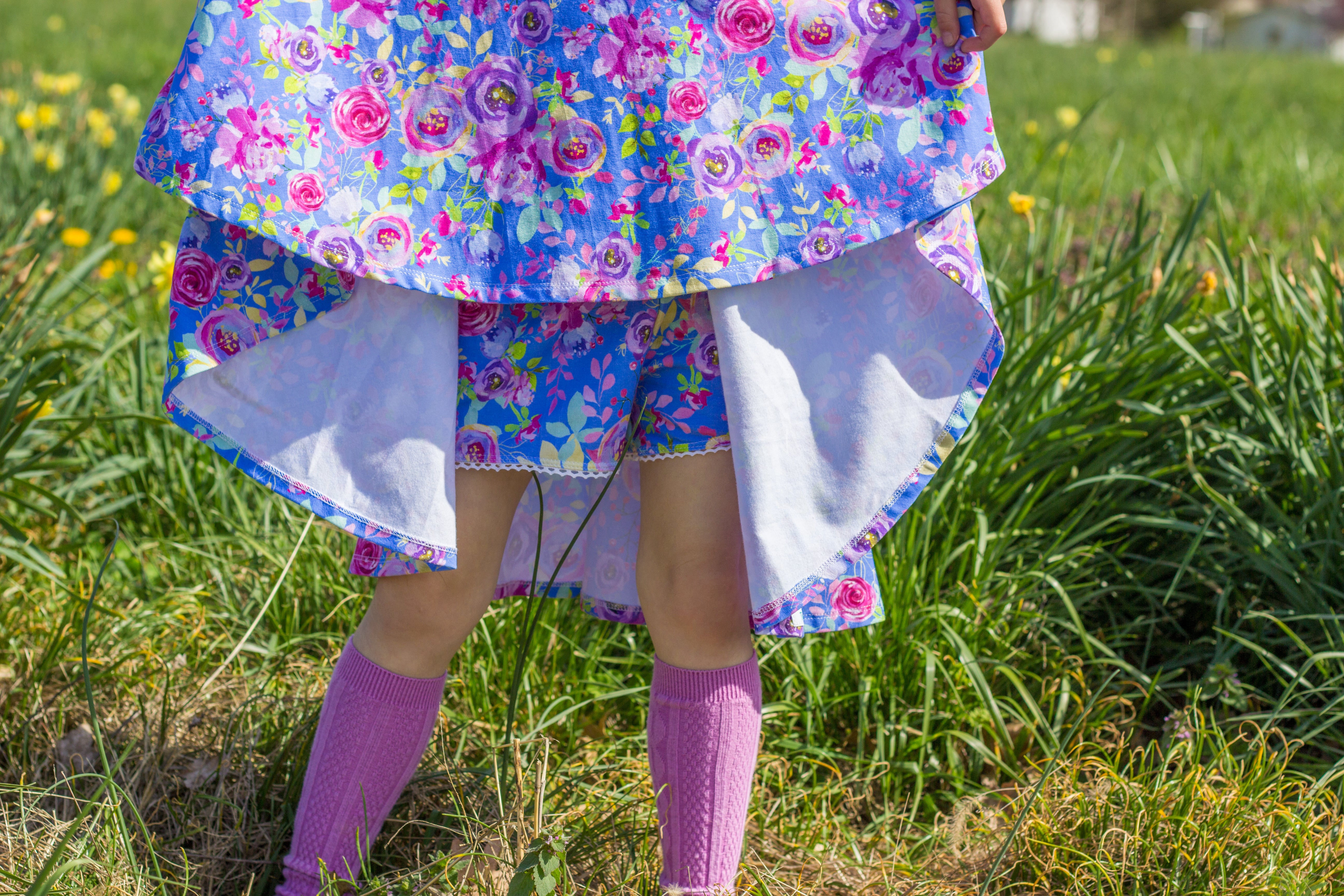 Short Sleeve Girls Easter Twirly Dress Summer Spring