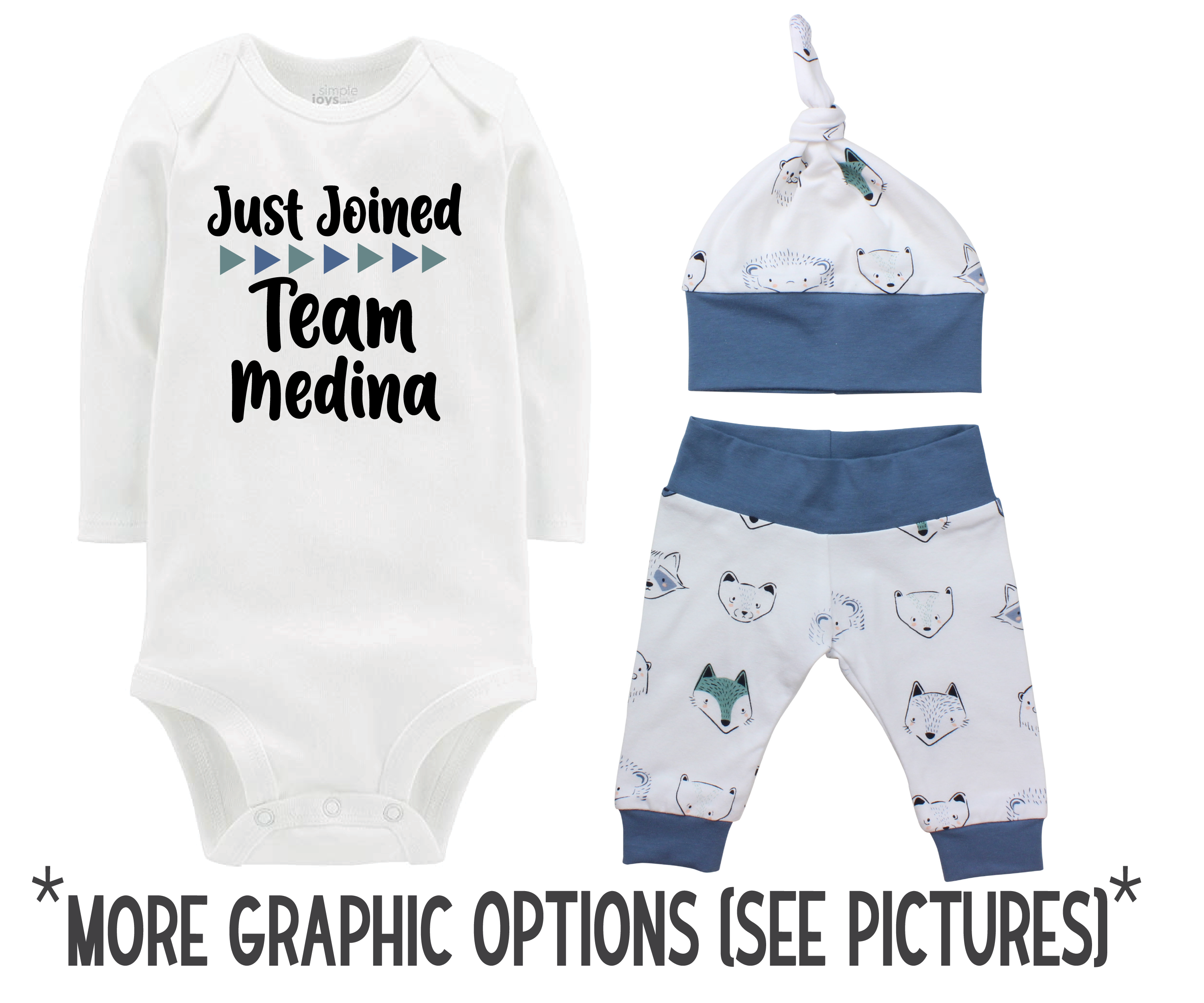 Baby Boy Blue Animal Faces Outfit