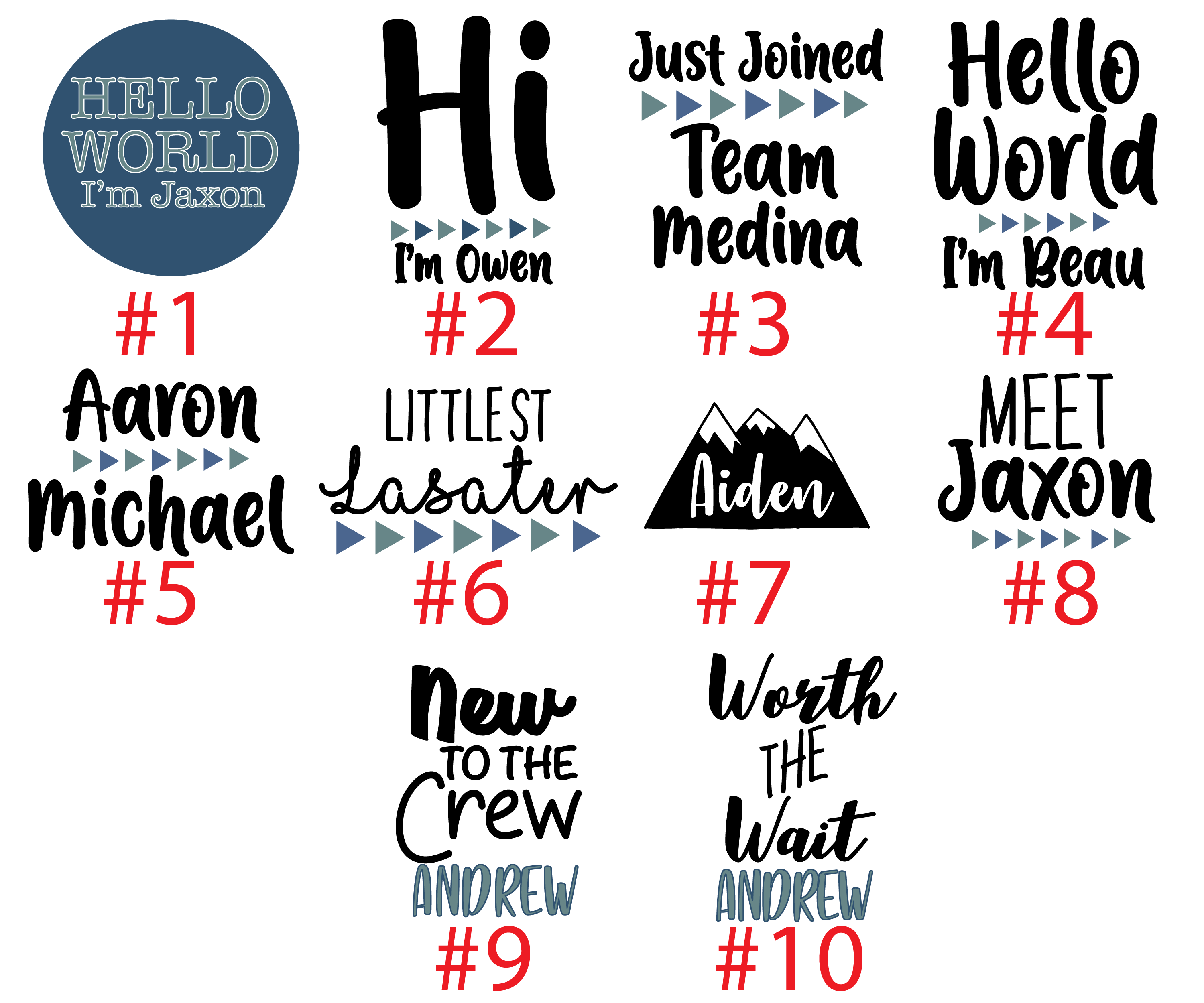 Baby Boy Blue Animal Faces Outfit