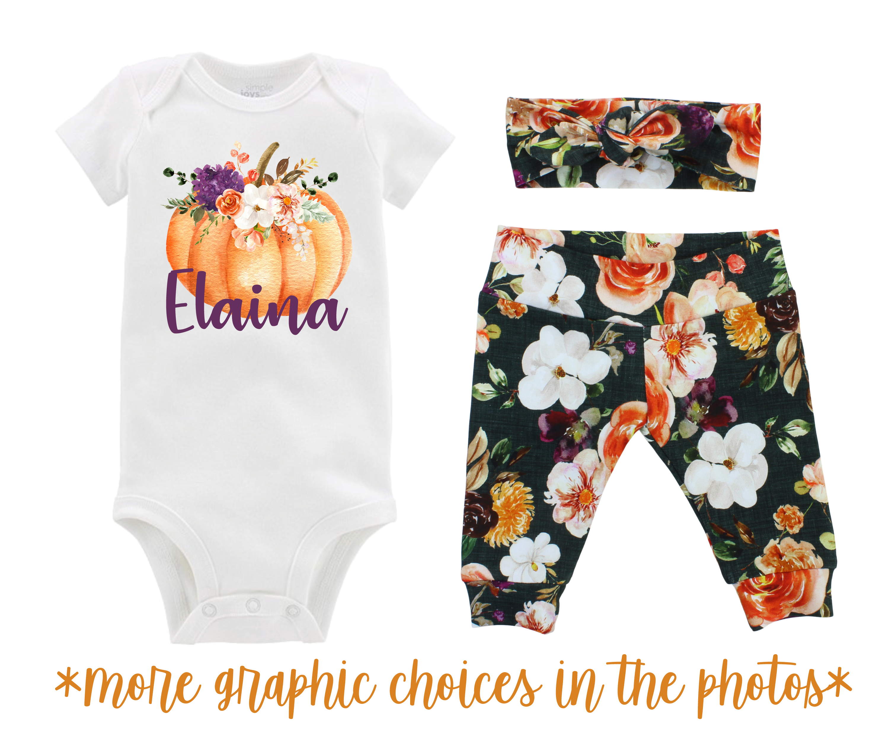 Girl Green Fall Wedding Floral Baby Outfit