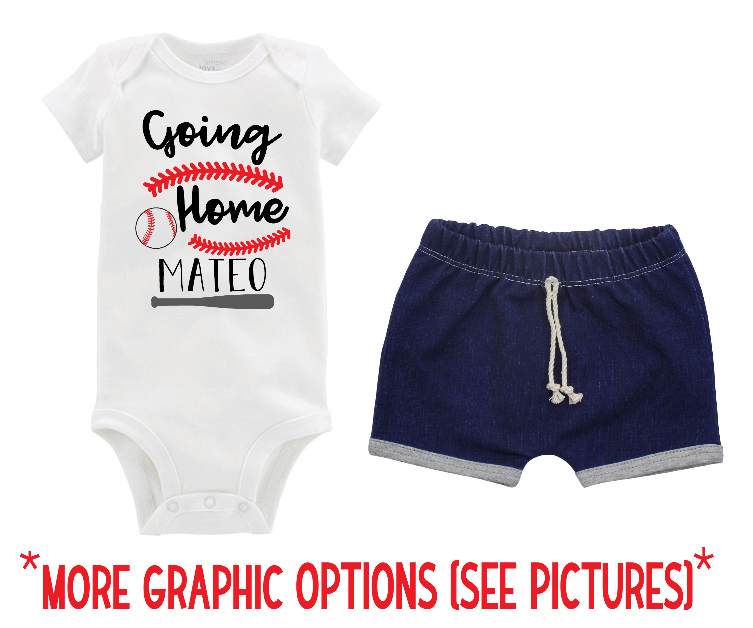 Baby Boy Gray Baseball Denim Short Outfit
