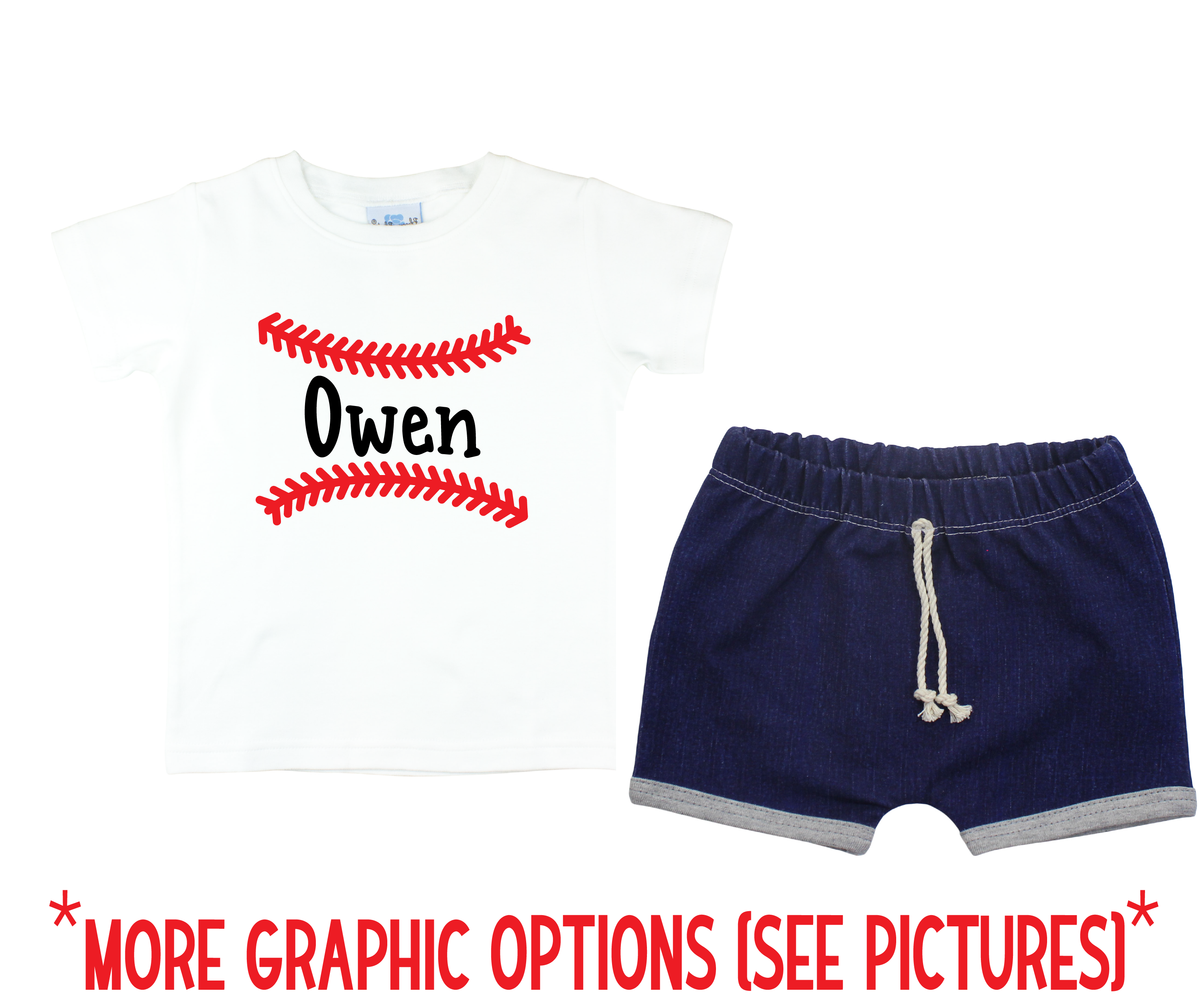 Baby Boy Gray Baseball Denim Short Outfit
