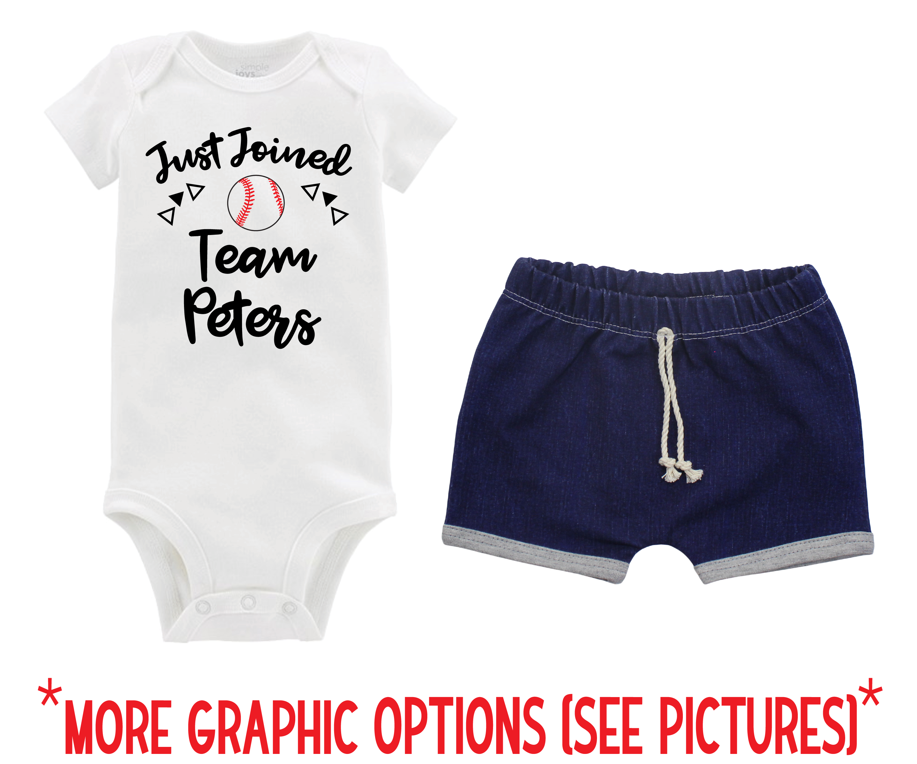 Baby Boy Gray Baseball Denim Short Outfit