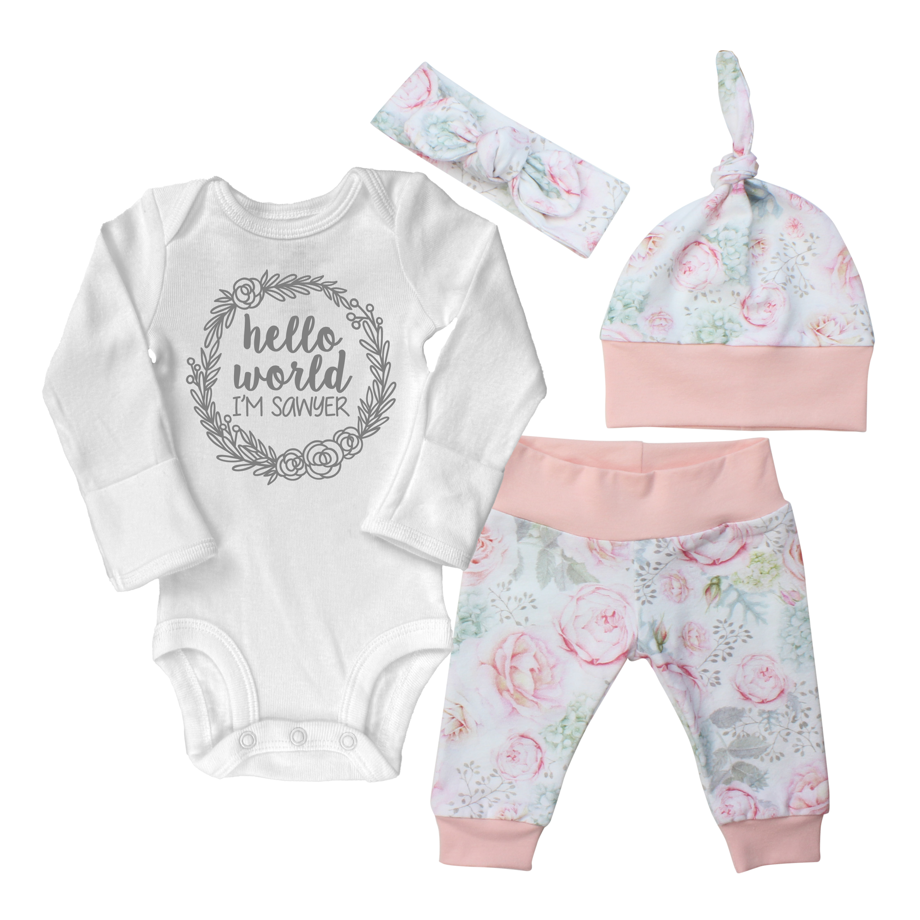 Hydrangea Floral Baby Girl Outfit