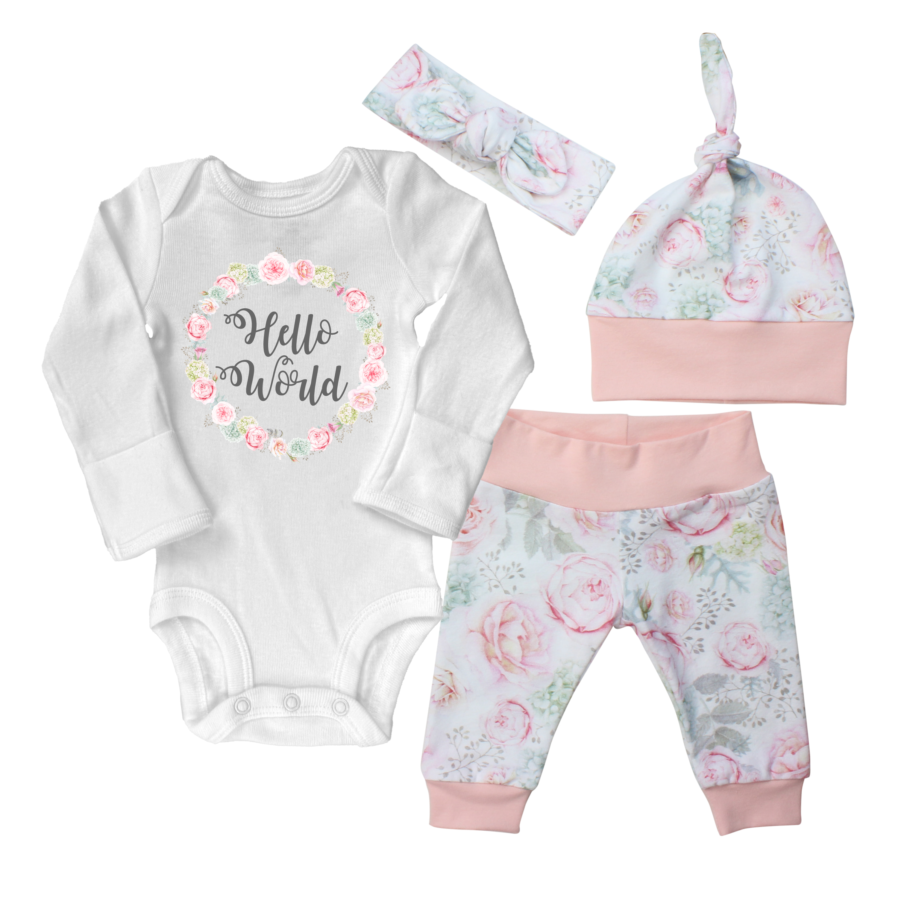 Hydrangea Floral Baby Girl Outfit