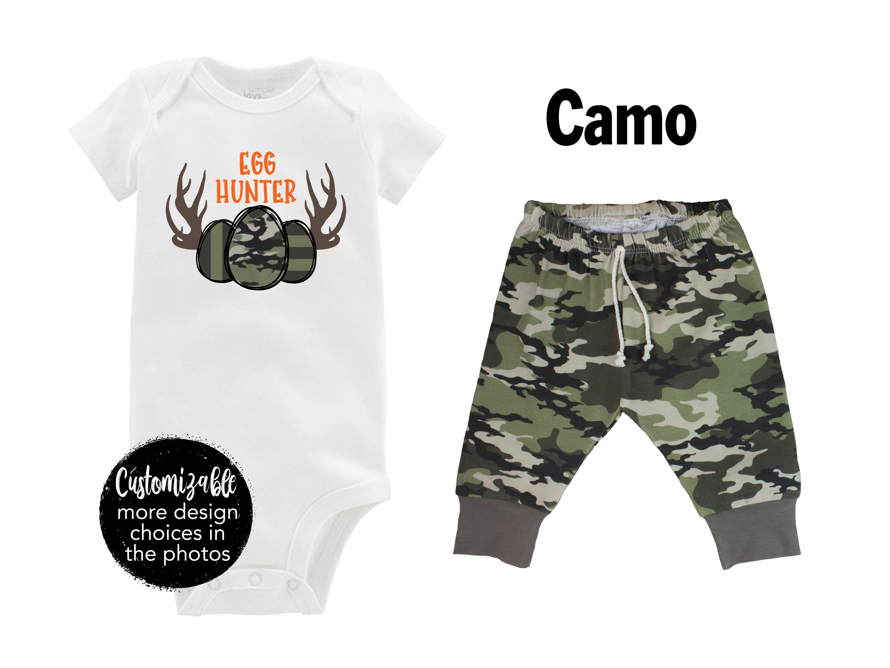 Easter Digger Outfit Stripe Pant Backhoe Egg Baby Boy Outfit