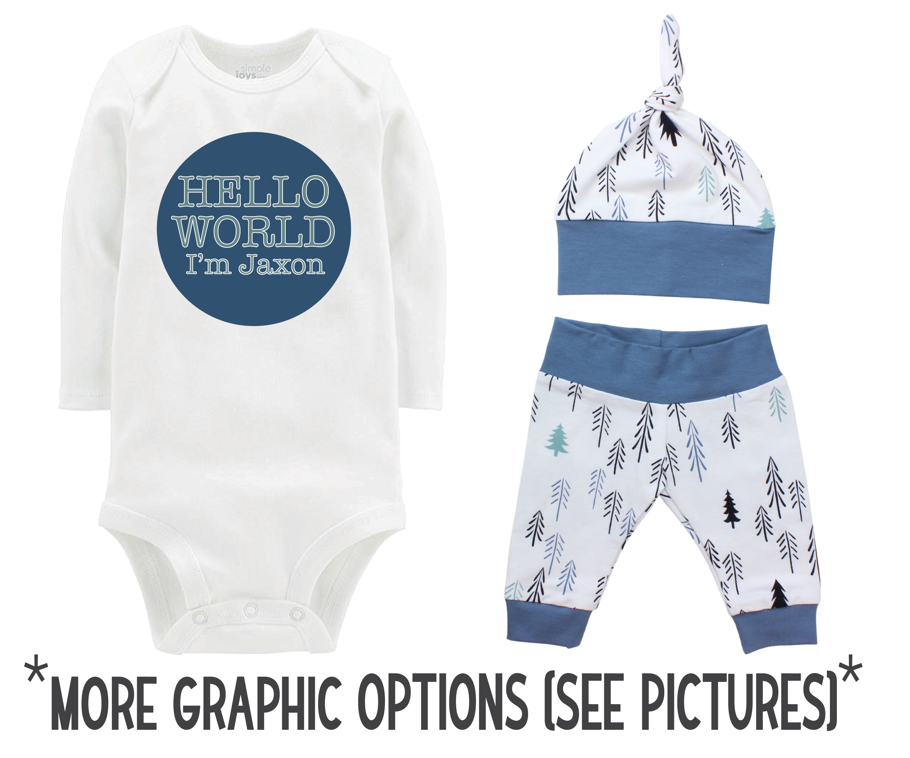 Baby Boy Blue Loblolly Pines Outfit