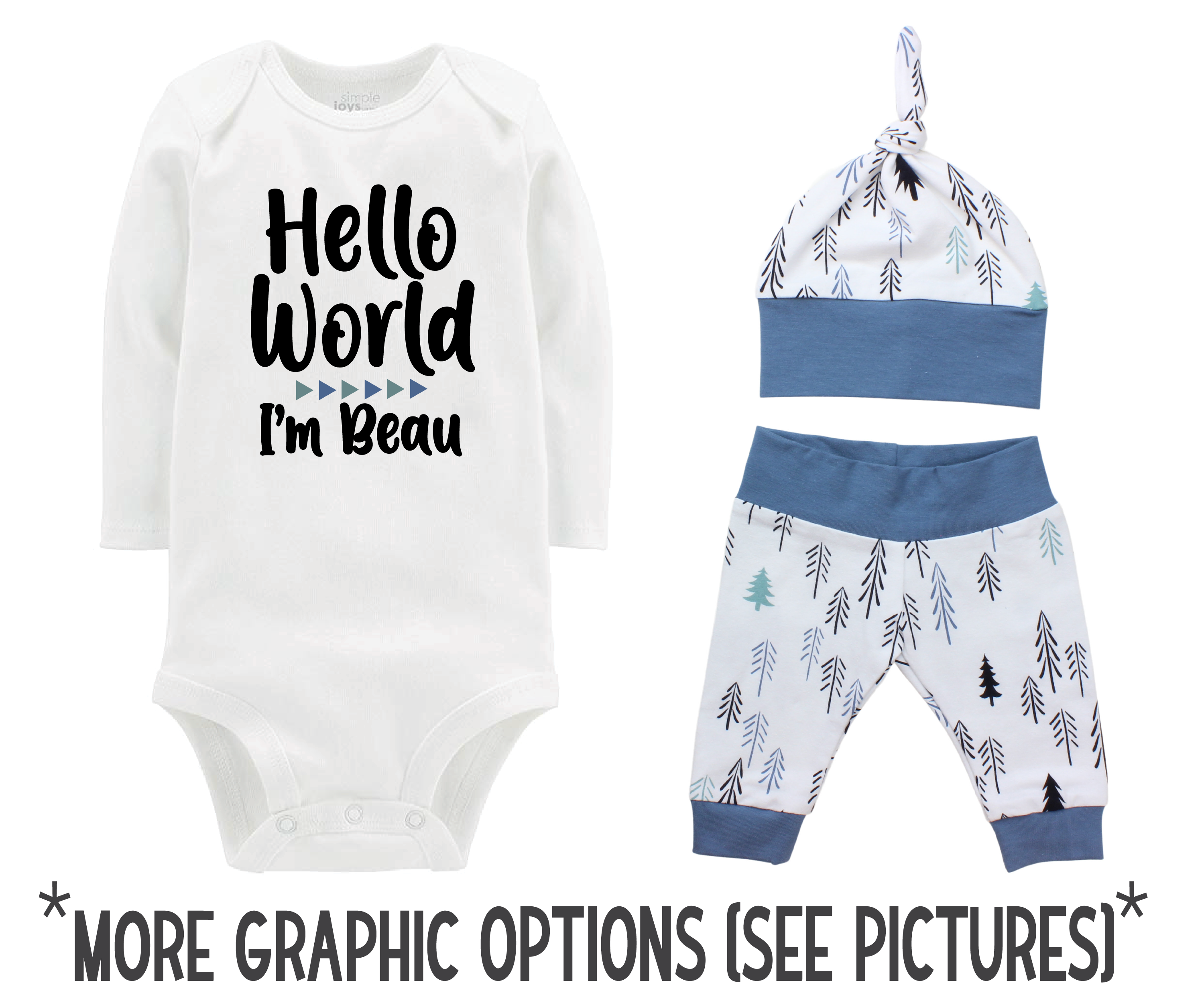 Baby Boy Blue Loblolly Pines Outfit