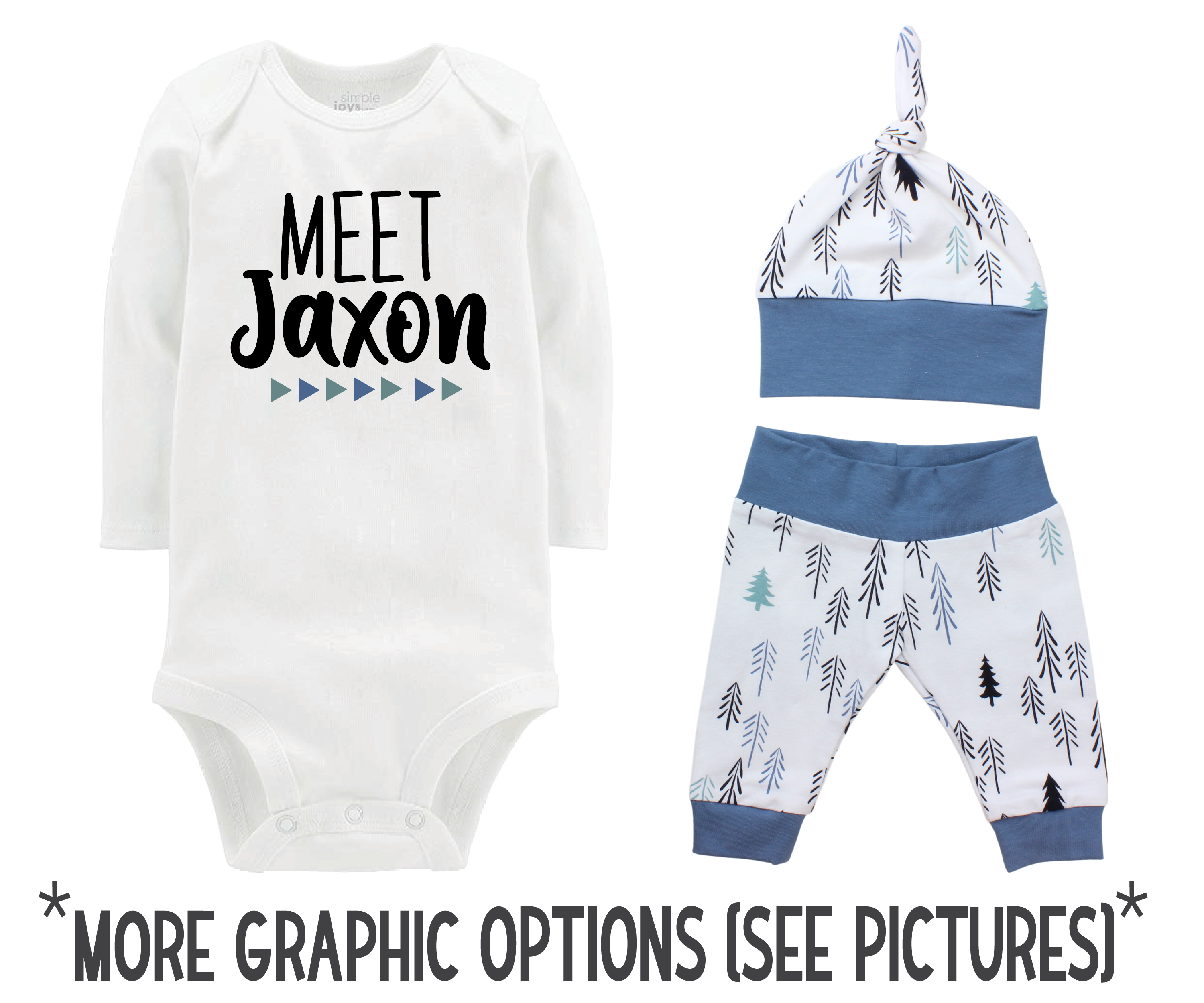 Baby Boy Blue Loblolly Pines Outfit