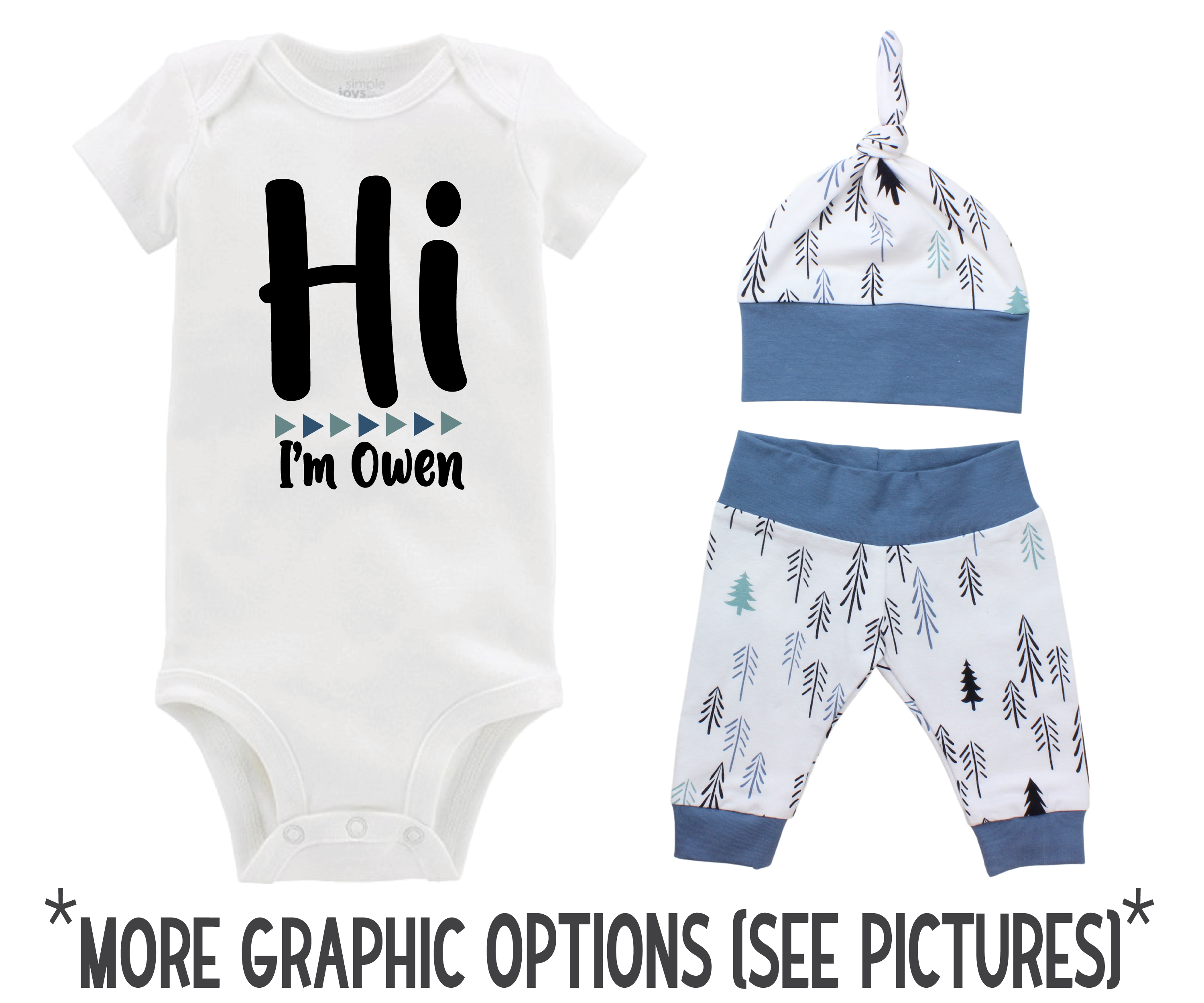 Baby Boy Blue Loblolly Pines Outfit