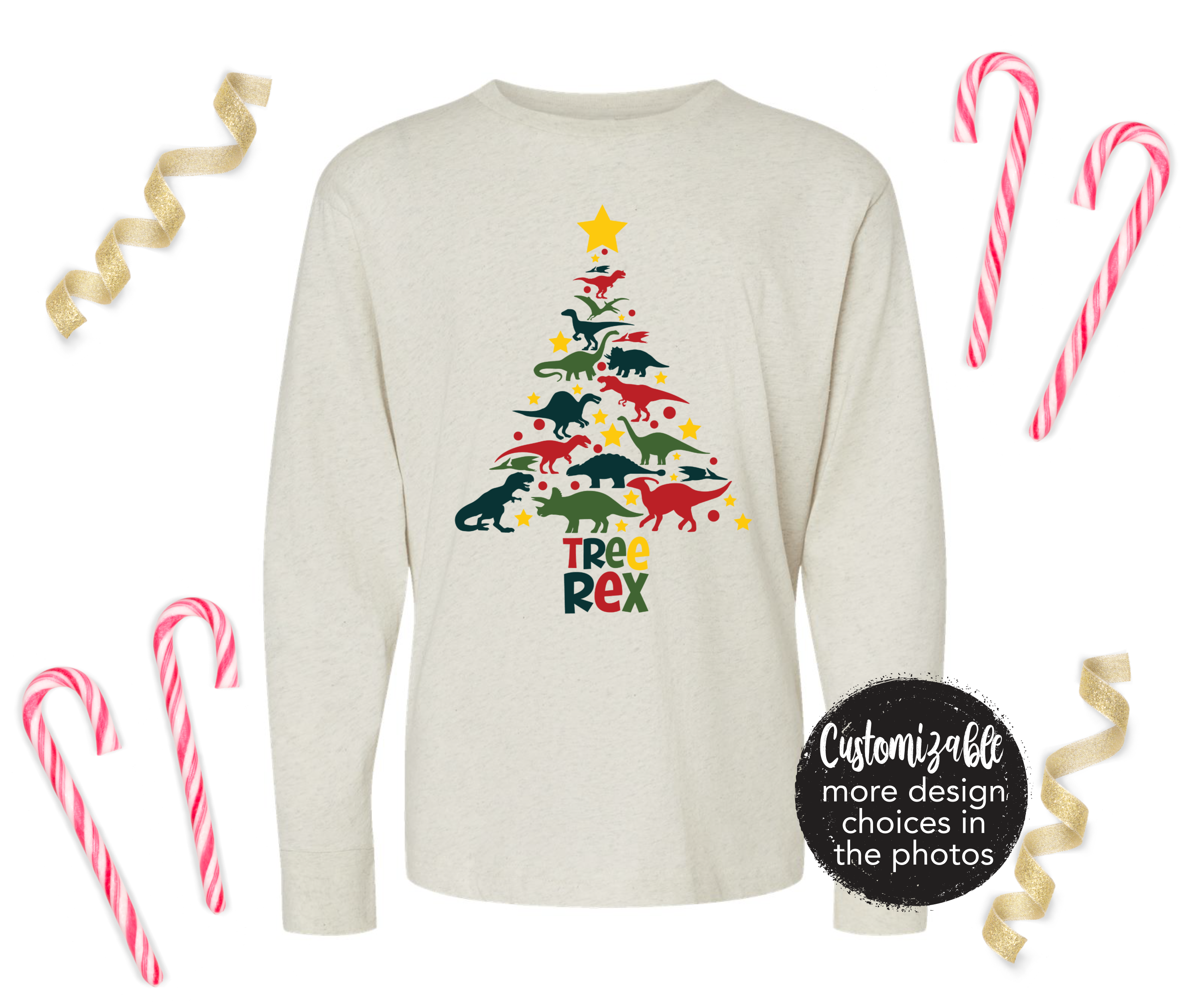 Tree Rex Dinosaur Star Christmas Tree Shirt