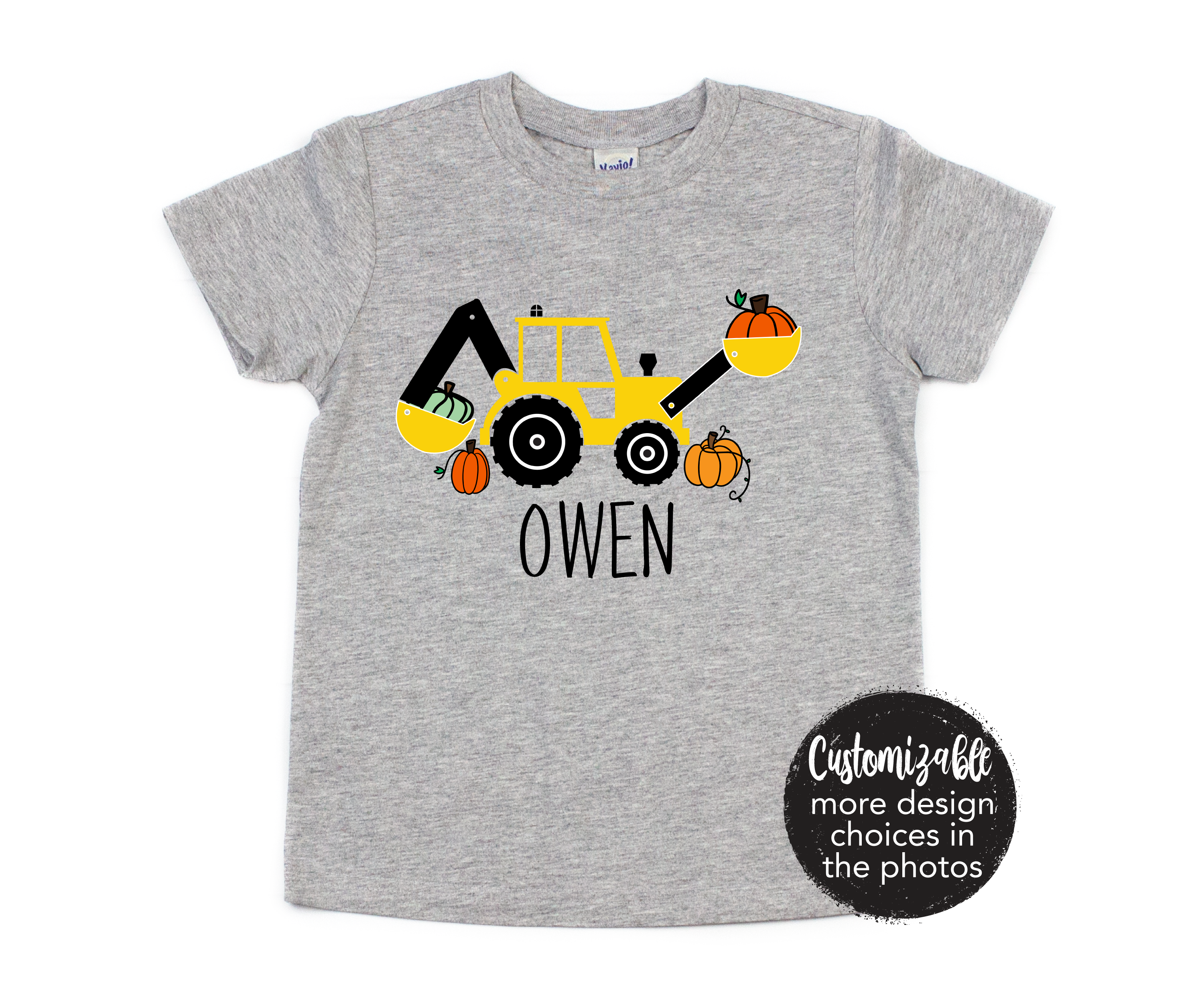 Backhoe Fall Digger Pumpkin Halloween Shirt