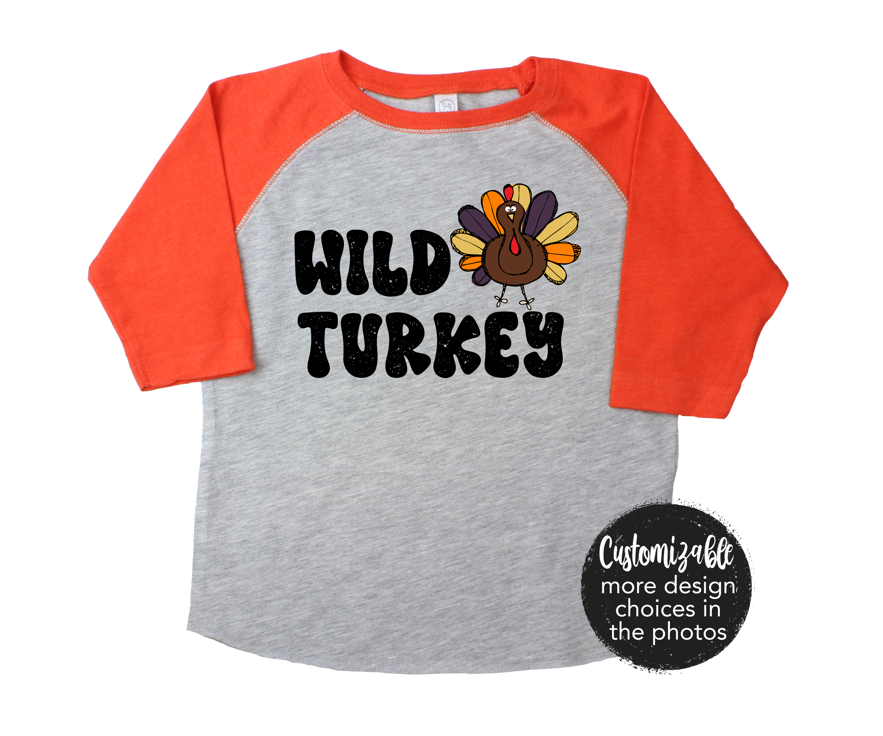 Wild Turkey Boy Thanksgiving Shirt Crazy Turkey Toddler Youth