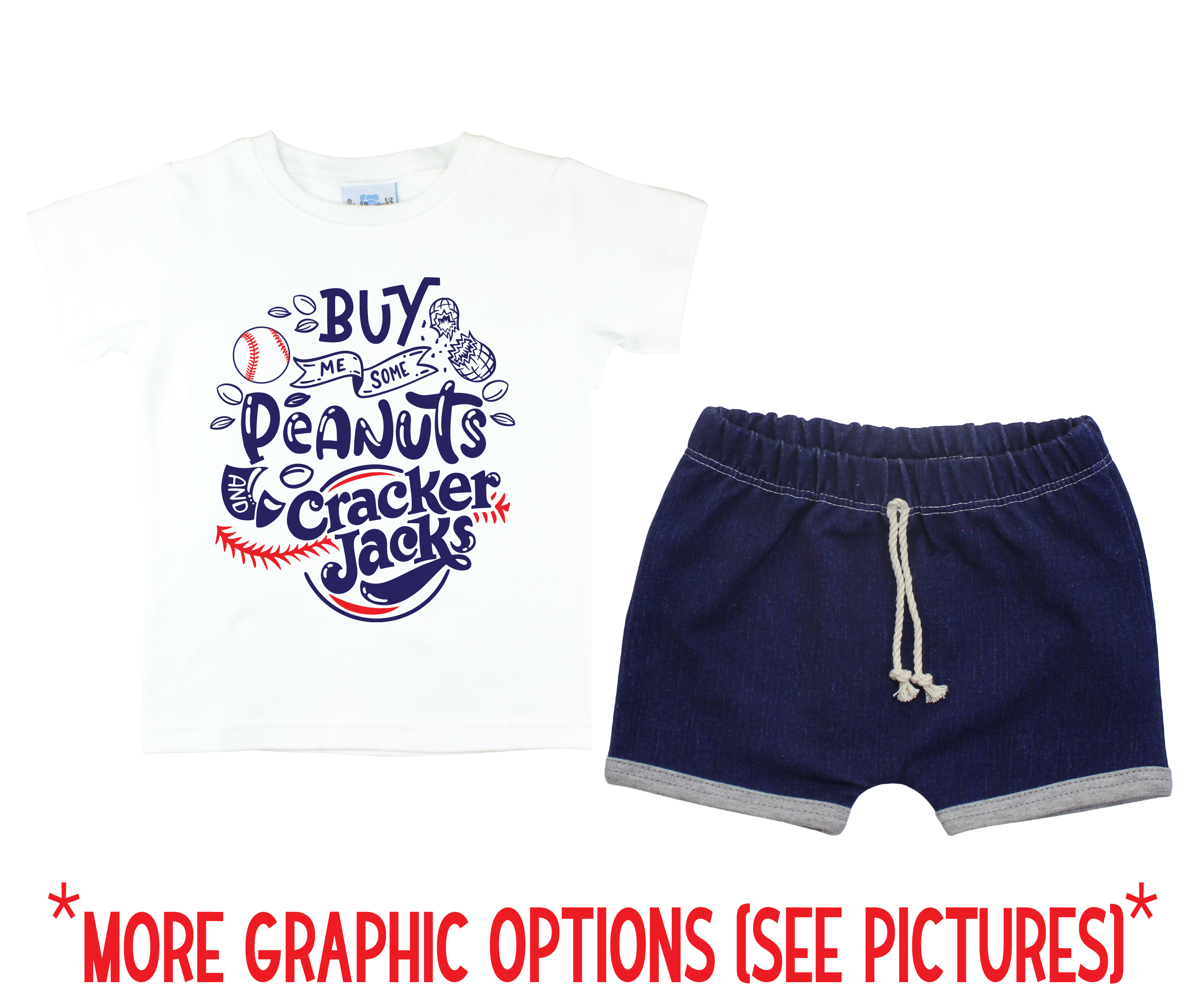 Baby Boy Navy Baseball Denim Short Outfit