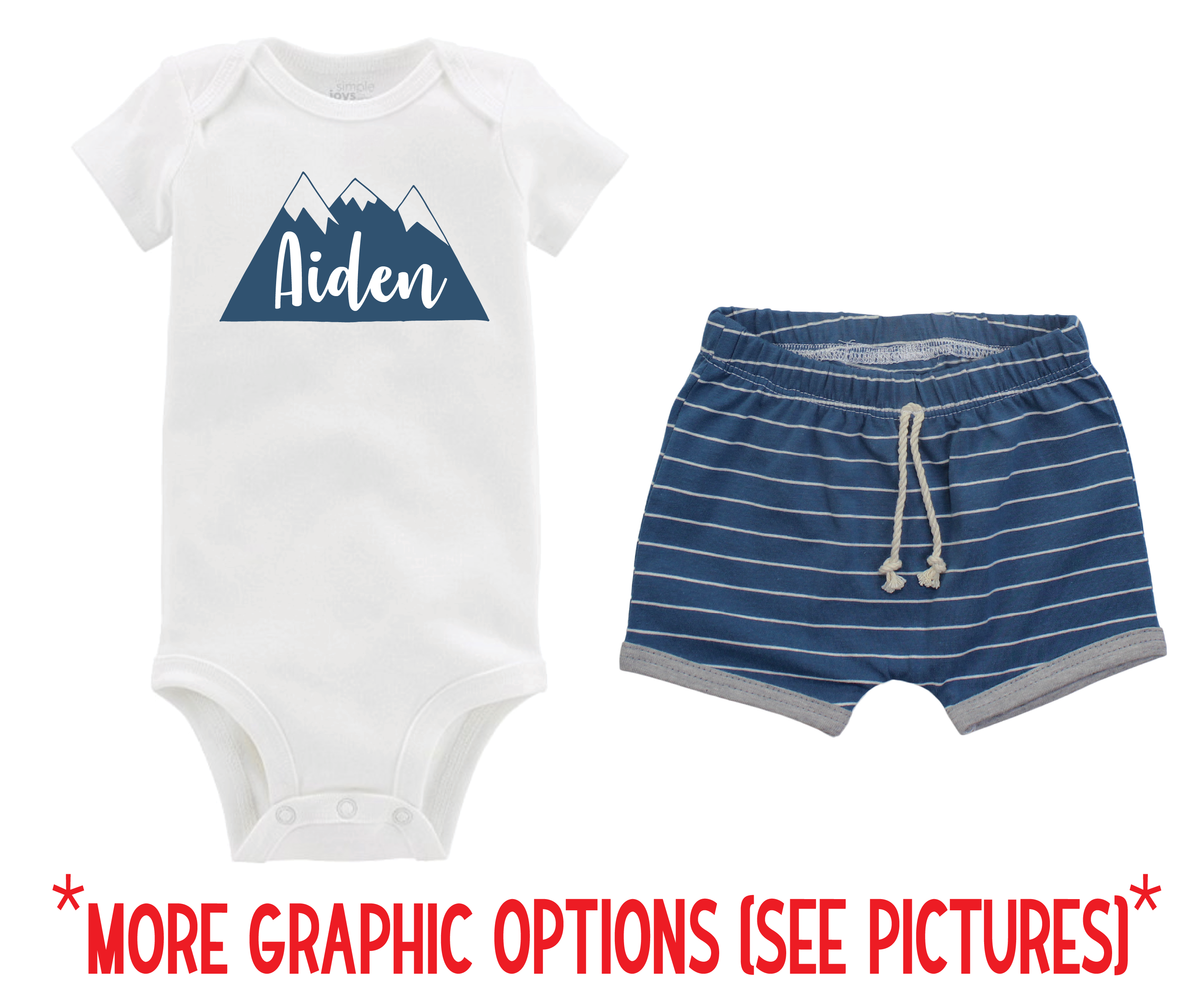 Boy Blue Stripe Toddler Short Outfit