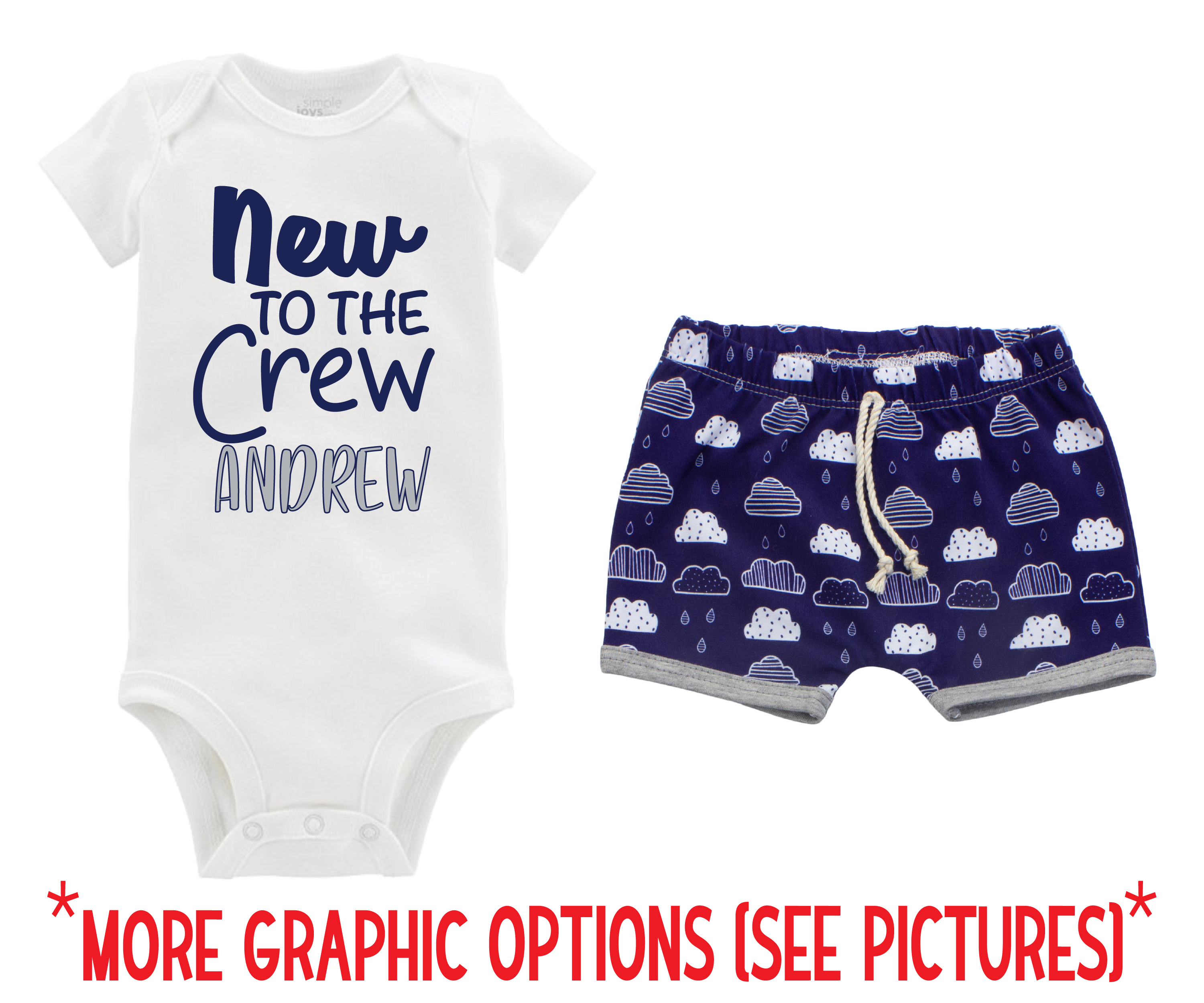 Baby Boy Blue Rain Cloud Short Outfit