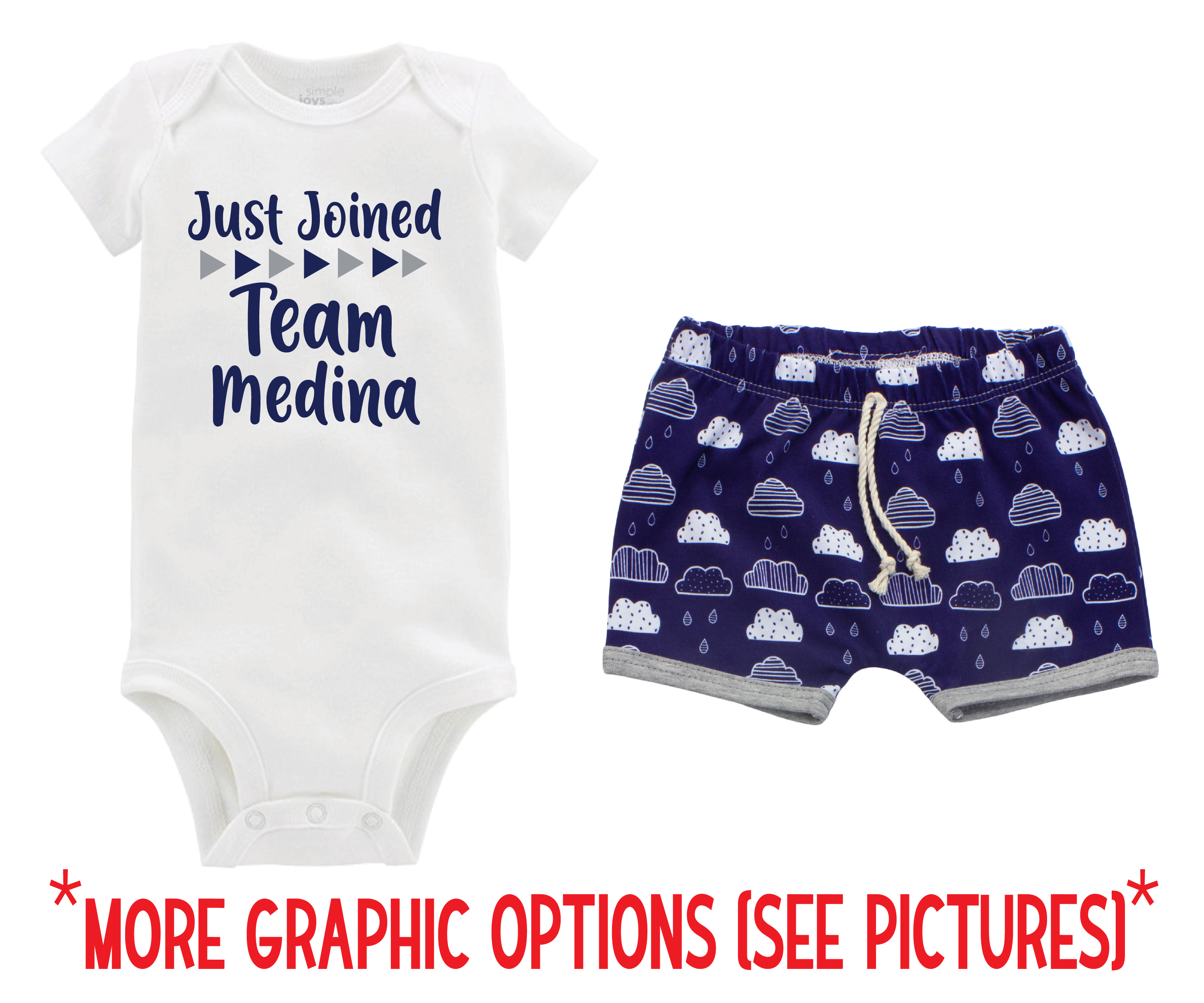 Boy Blue Rain Cloud Toddler Short Outfit