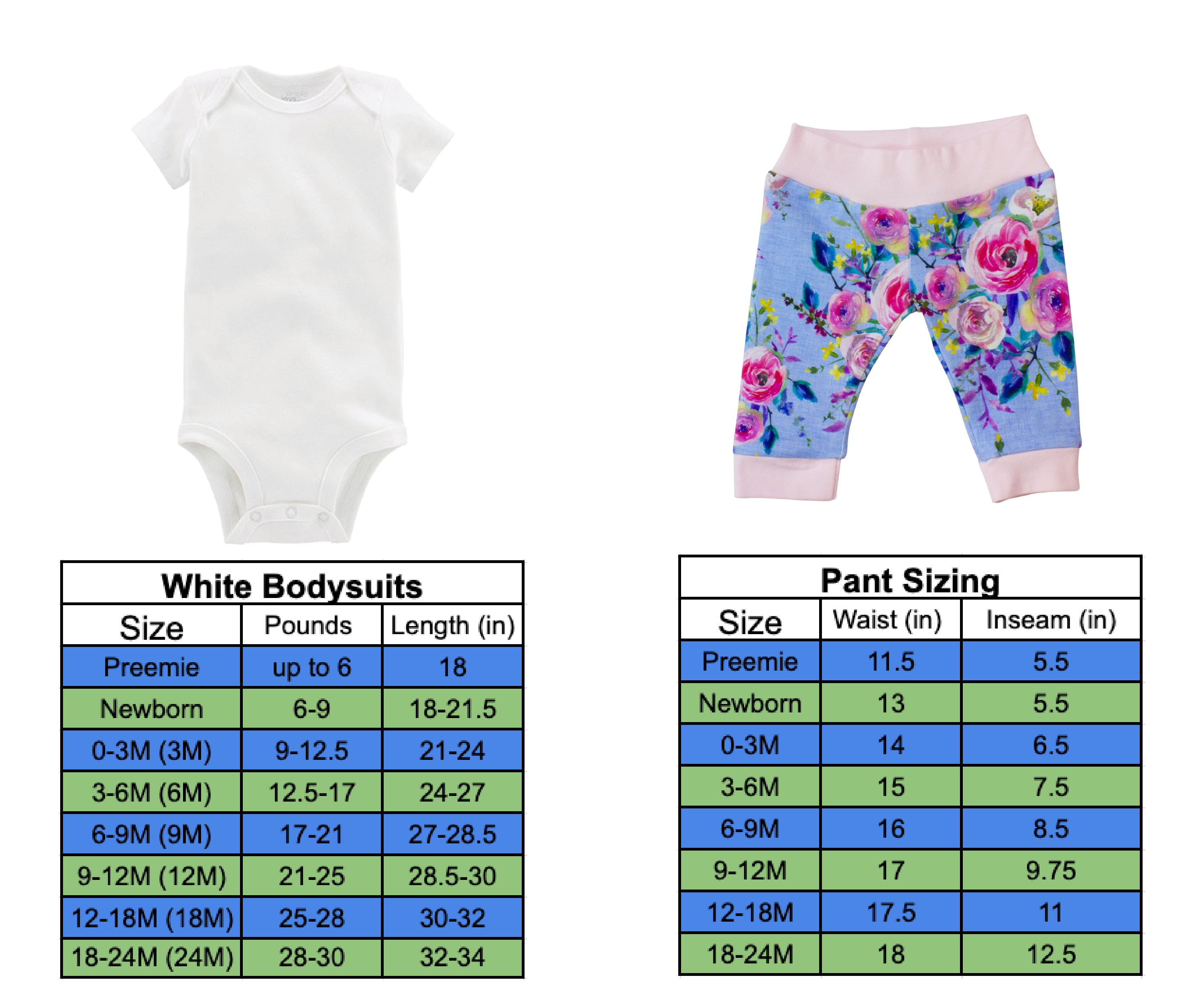 Blue Linen Floral Baby Girl Outfit