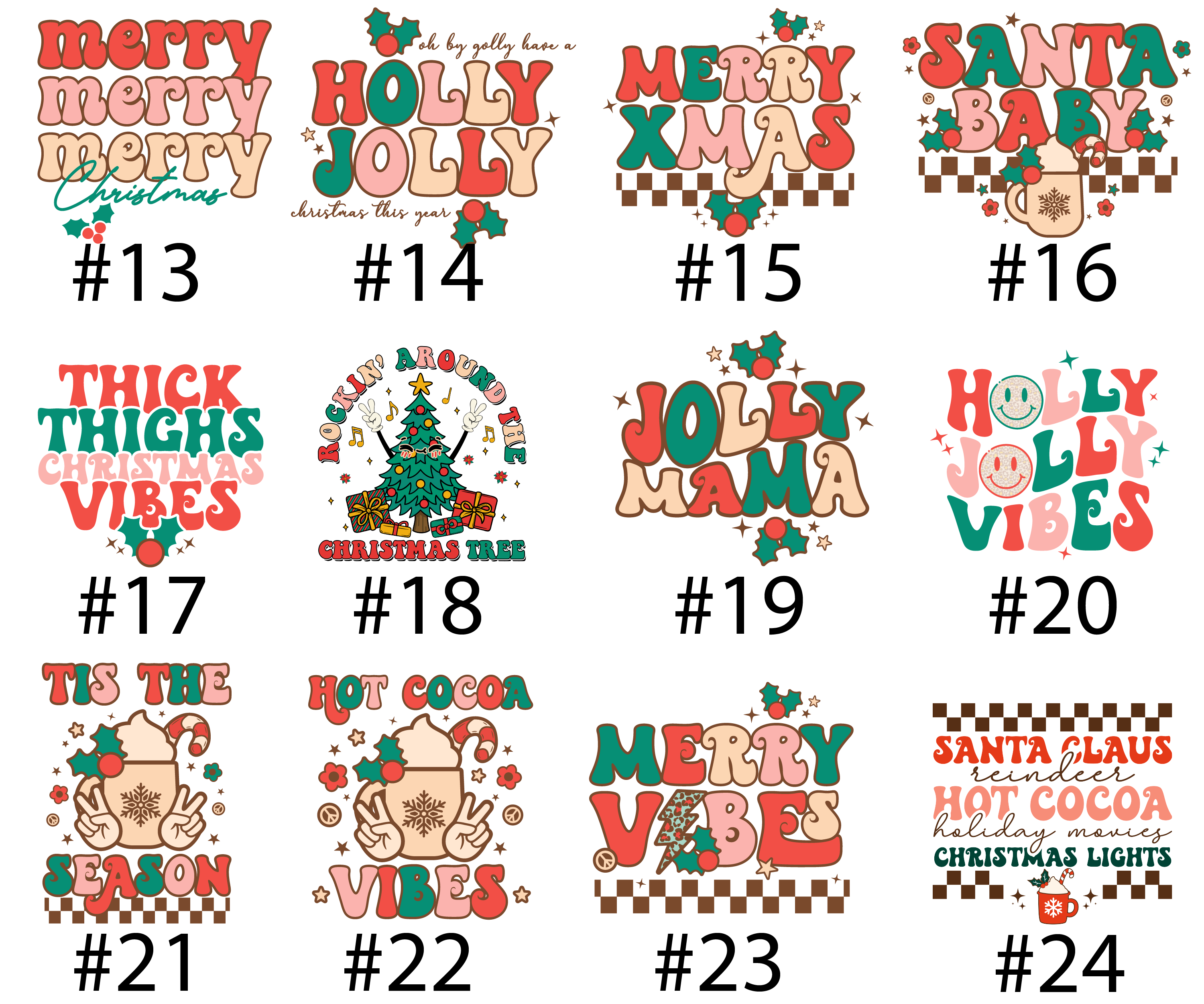 Christmas Cocoa Lights Santa Shirt Matching Family Printed Shirt