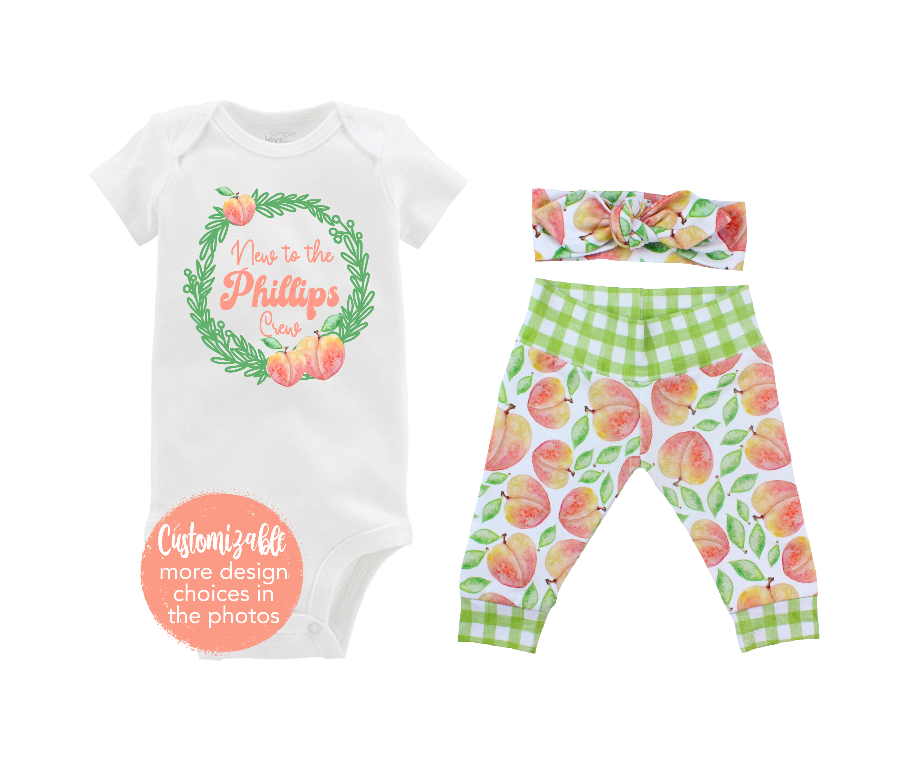 Sweet Little Peach Summer Fall Baby Girl Outfit