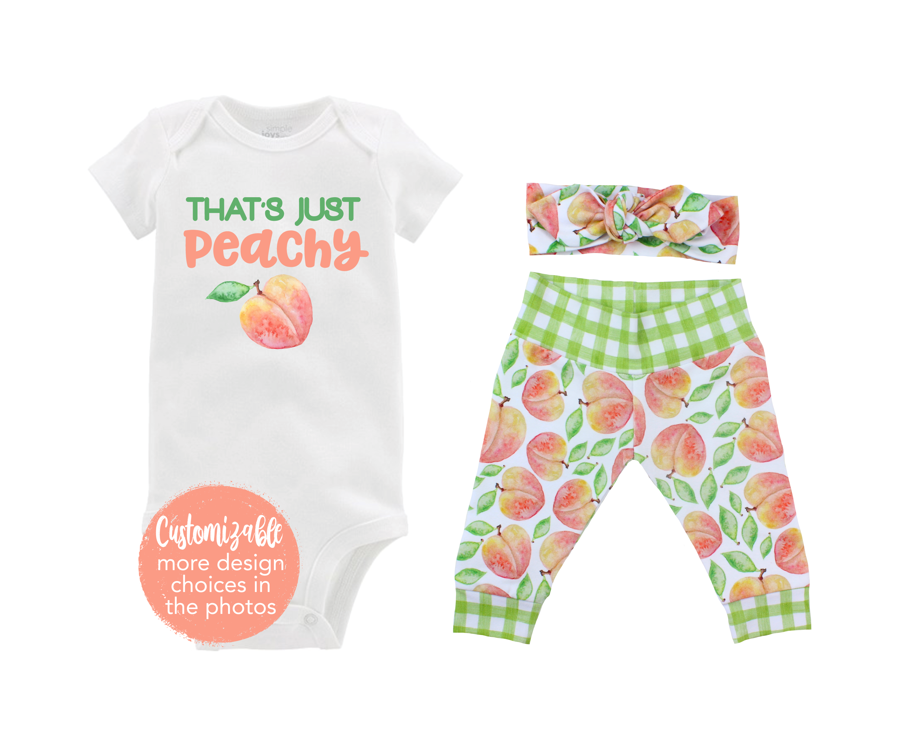 Sweet Little Peach Summer Fall Baby Girl Outfit