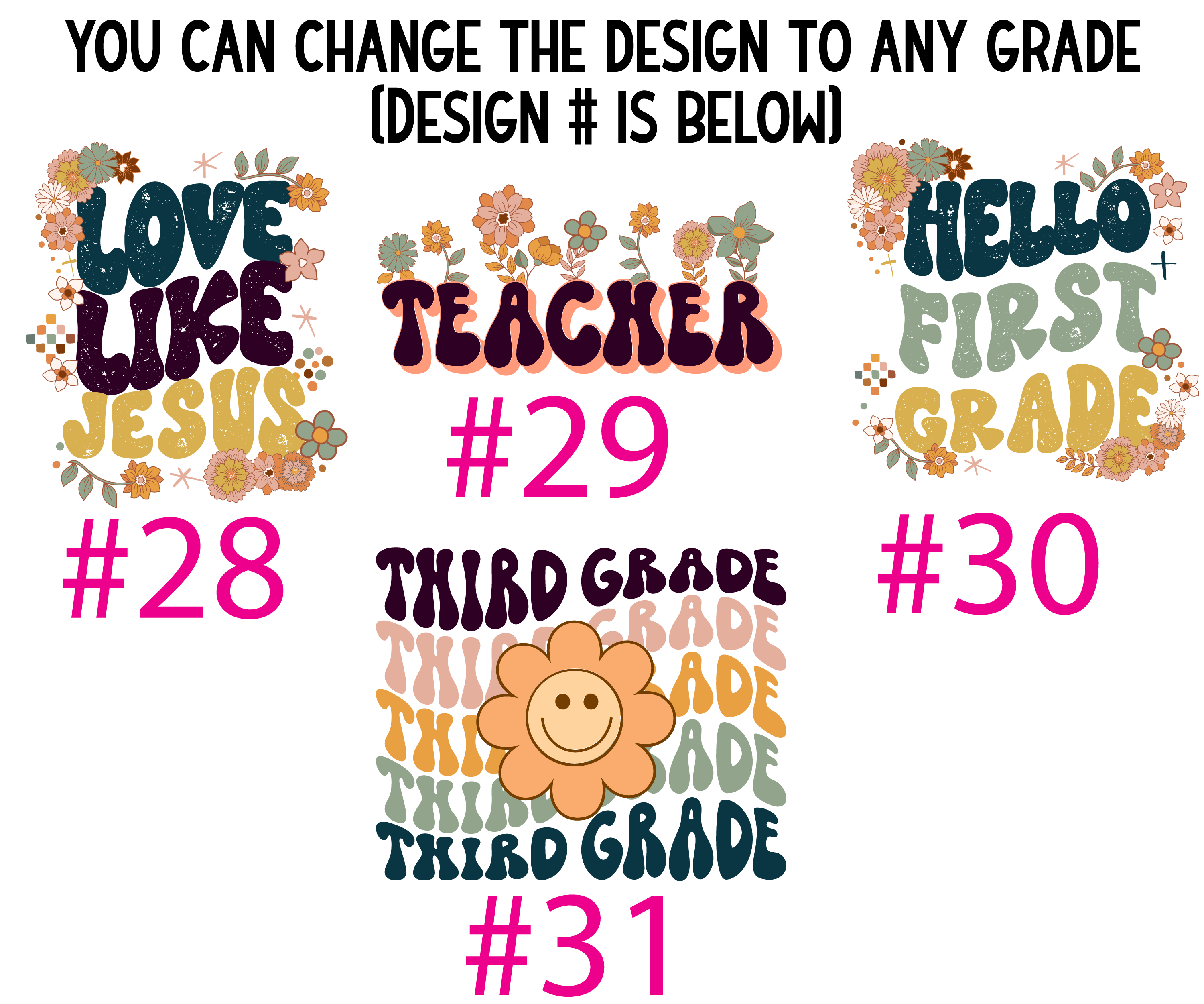 Customizable Grade Back to School Shirt
