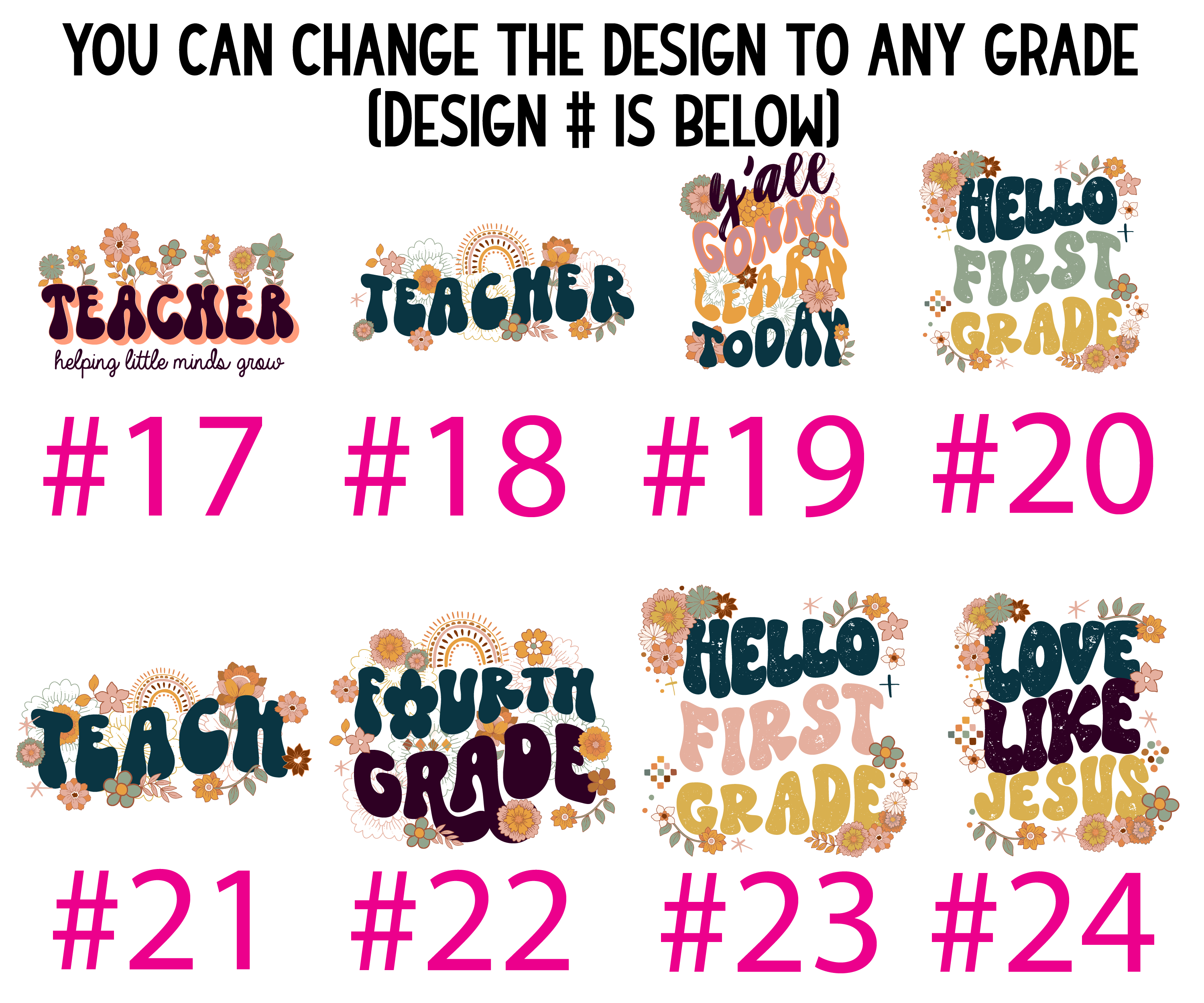 Retro Boho School Grade Student Teacher Printed Shirt