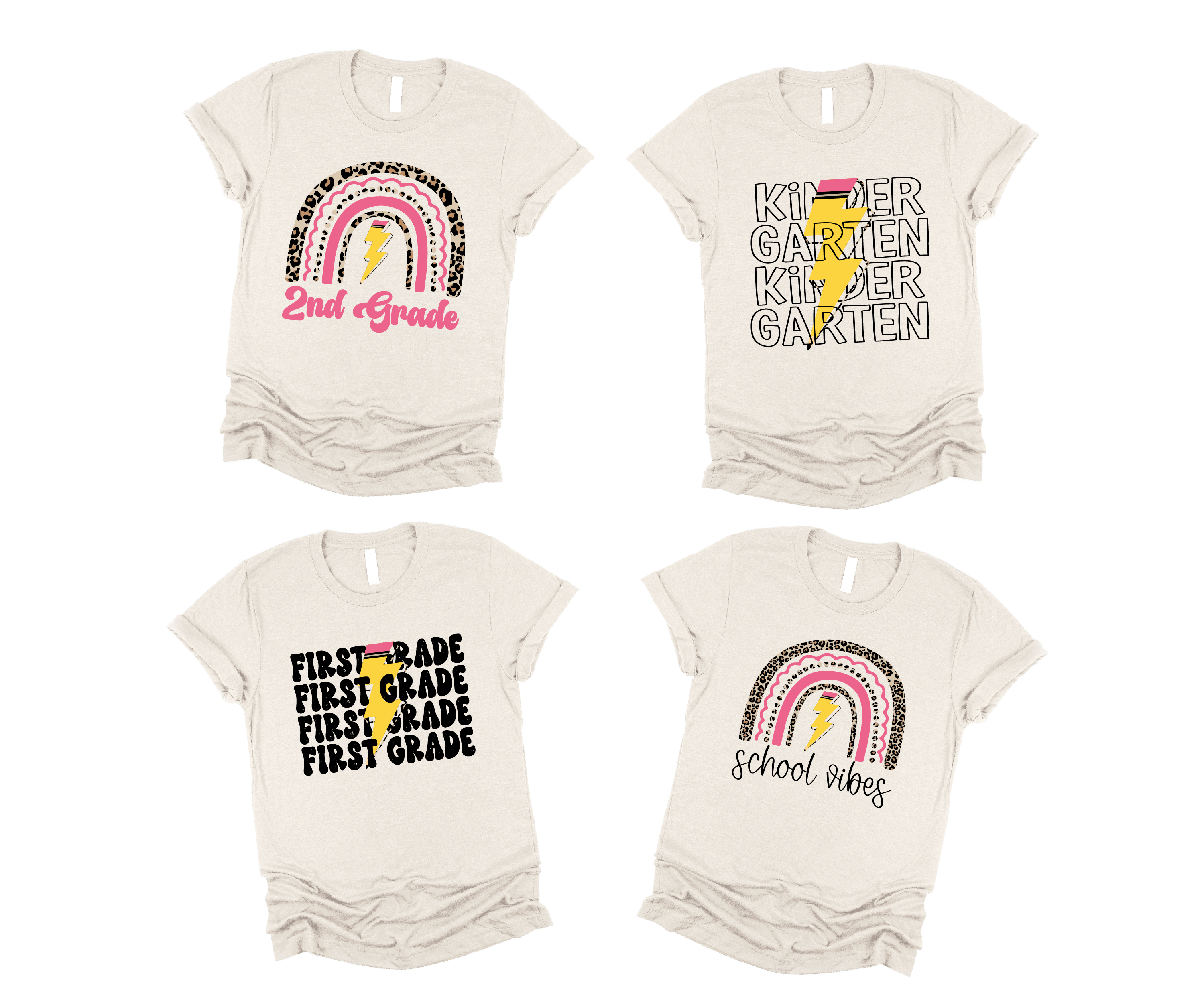 Retro School Shirt Grade Pencil Leopard Rainbow Tee Teacher Aid Student Custom Grade